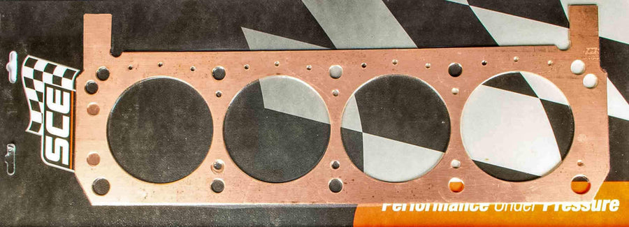 Cylinder Head Gasket, SCE Pro Copper, 4.060 in Bore, 0.050 in Compression Thickness, Copper, Passenger Side, Small Block Ford, Each