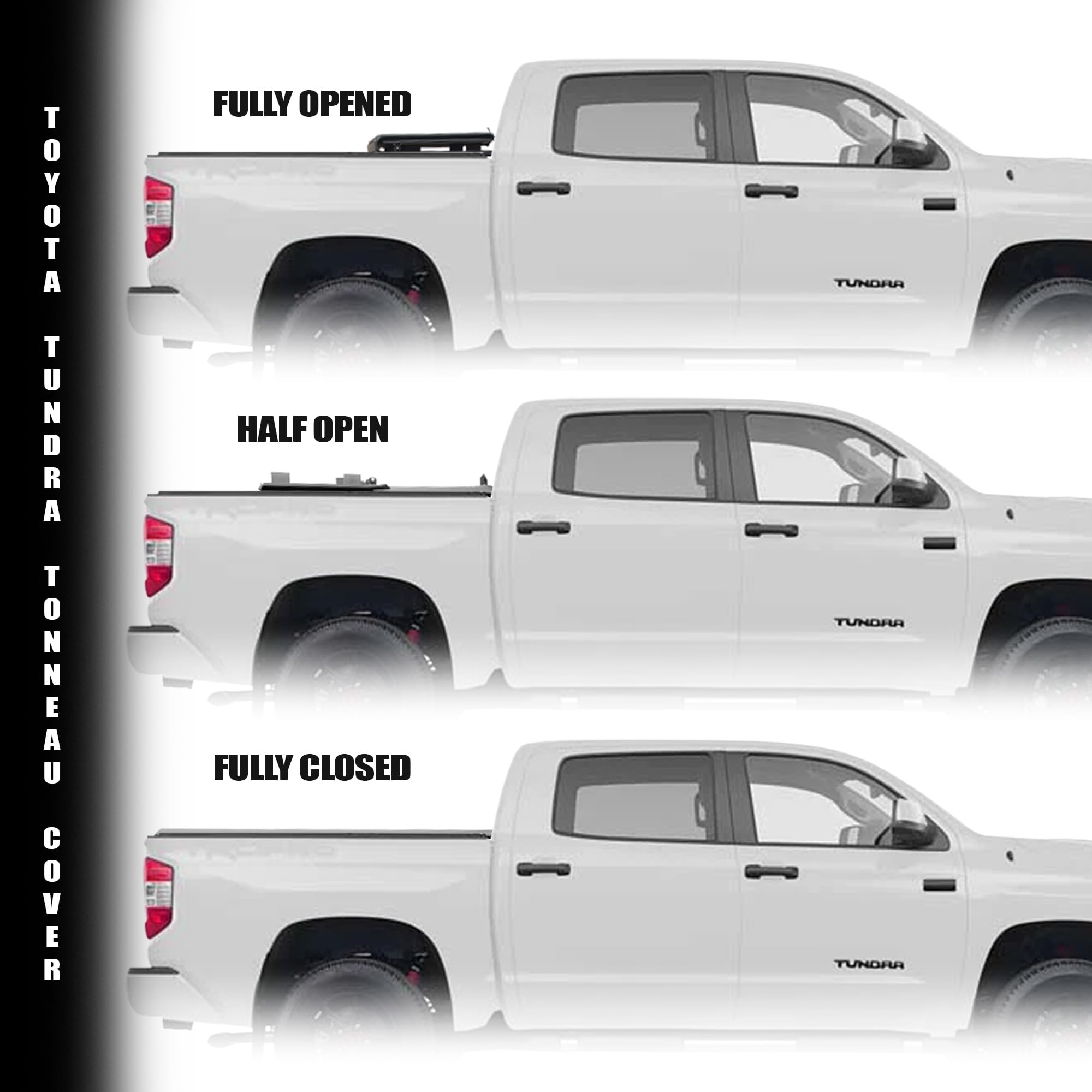 Toyota Tundra Bed Cover Armordillo Low Profile Hard Tri-Fold for 2022 2023 2024 Toyota Tundra 5.5 Ft (66") Short Bed | CoveRex TFX Series | 8723609