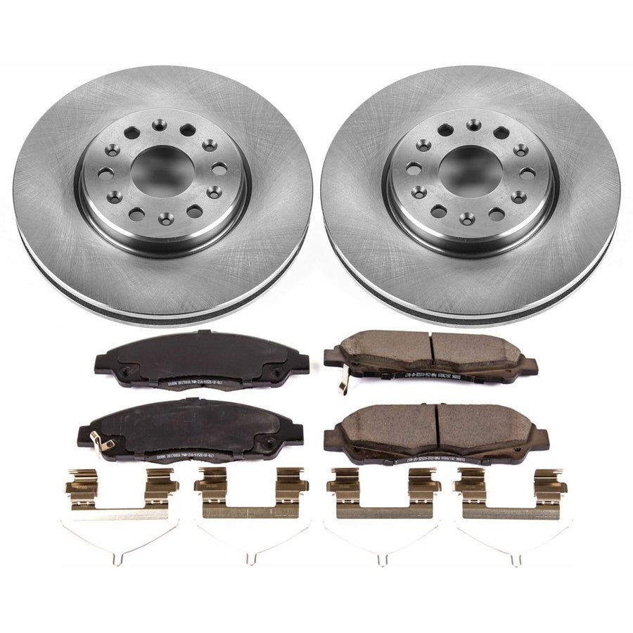 Power Stop KOE7409 Front Replacement Brake Kit-OE Brake Rotors & Ceramic Brake Pads For Buick Enclave, Chevrolet Blazer, Chevrolet Traverse, GMC Acadia [Model Specific]