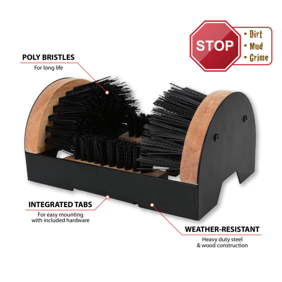 Boot Brush Cleaner Performance Tool W9451 Floor Mount With Hardware Indoor / Outdoor 4.7 x 9.5 x 6.5-Inches