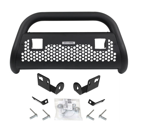 RC2 Bull Bar Go Rhino w/Two 3" Cube Lights & Mounting Brackets | Mild Steel, Textured Black | 55982T | Fits 2008-2016 Ford F-250, F-350, F-450 Super Duty (Excludes Models with Front Park Assist)