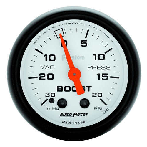 Auto Meter Phantom 5701 Mechanical Boost/Vacuum Gauge , 2.3125 in.