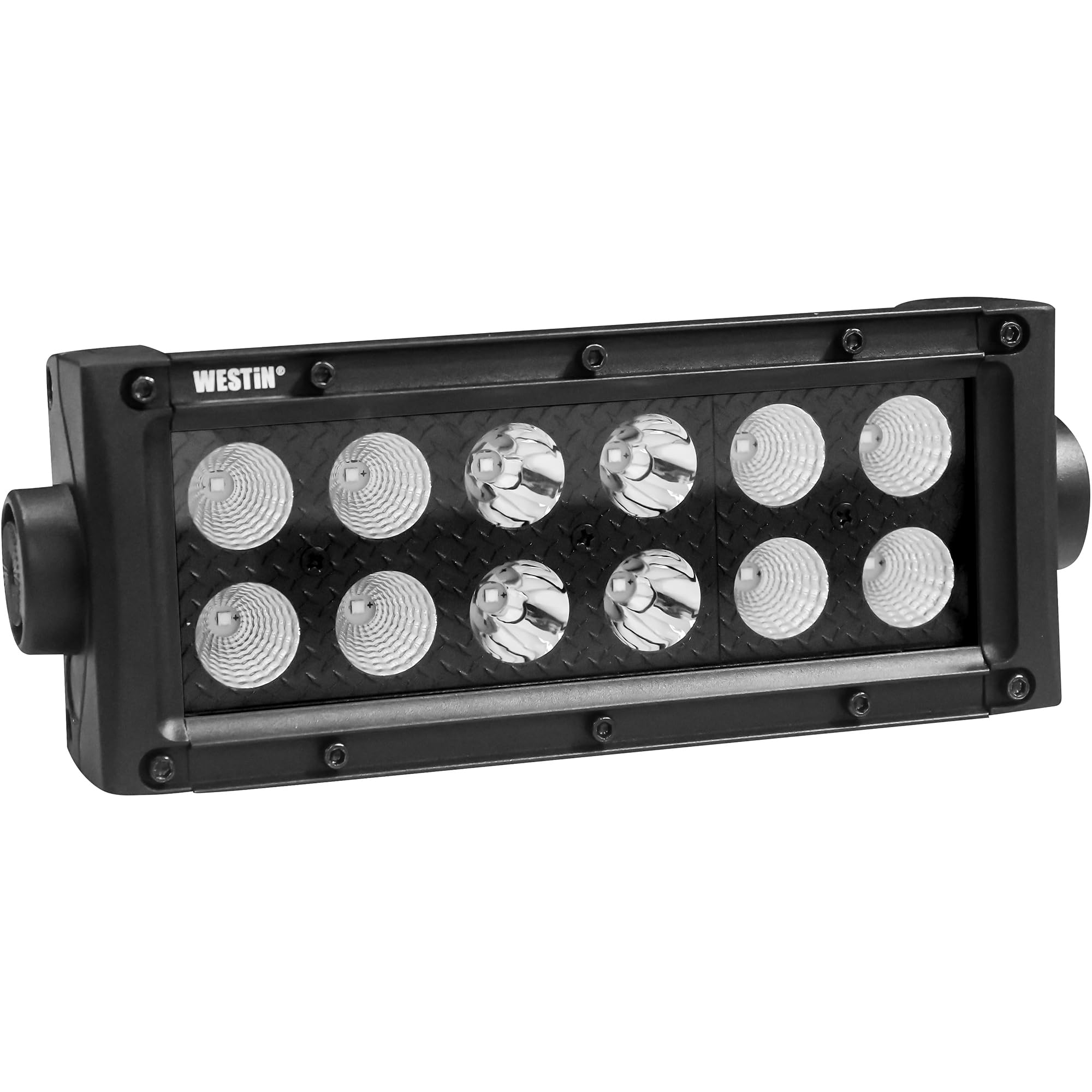 B-Force Westin 09-12212-12C Black Face 6 inch Double Row LED Light Bar with Combo Beam