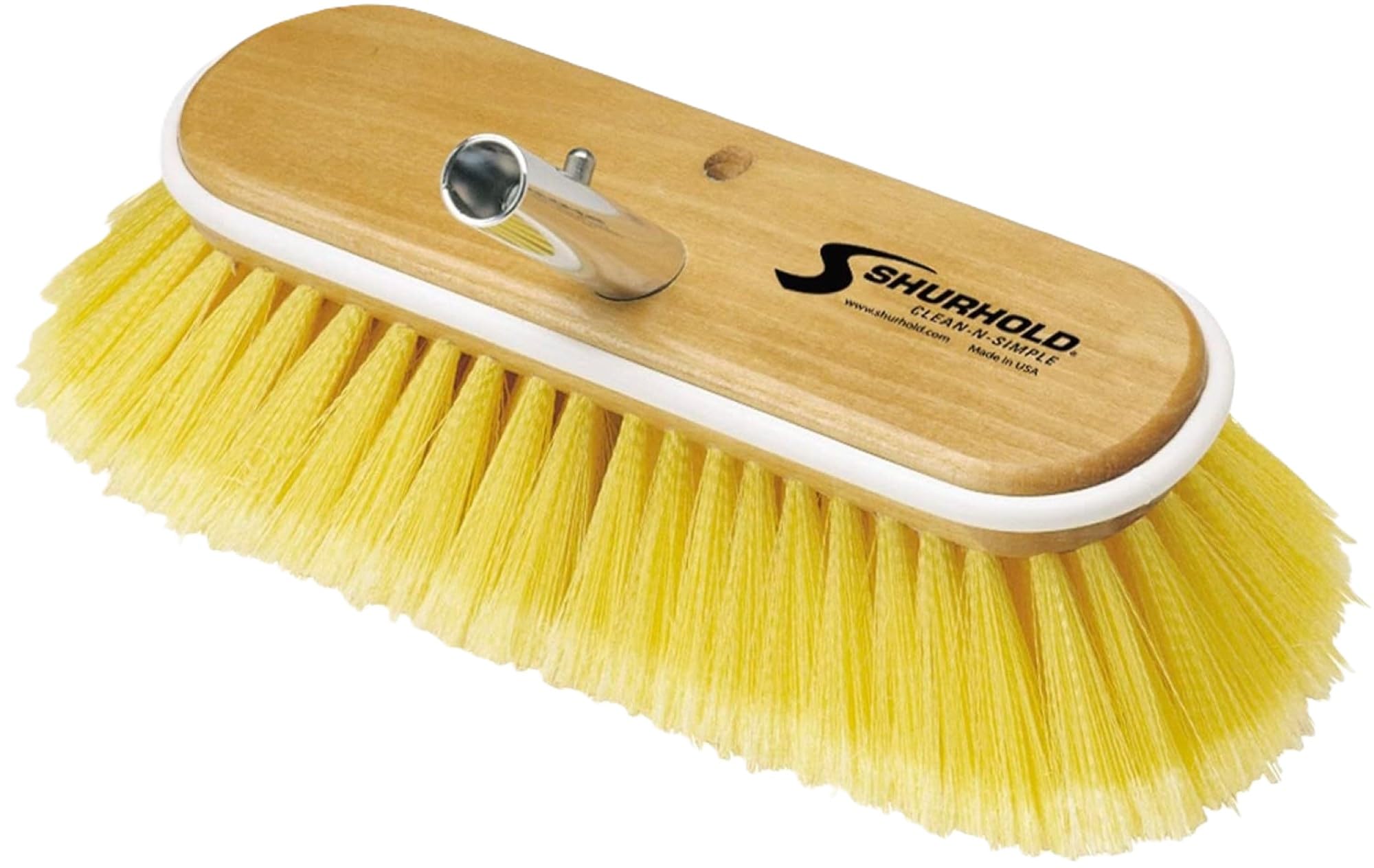 10 Inch Shurhold 980 Soft Bristle Brush, Deck Brush with Yellow Polystyrene Bristles