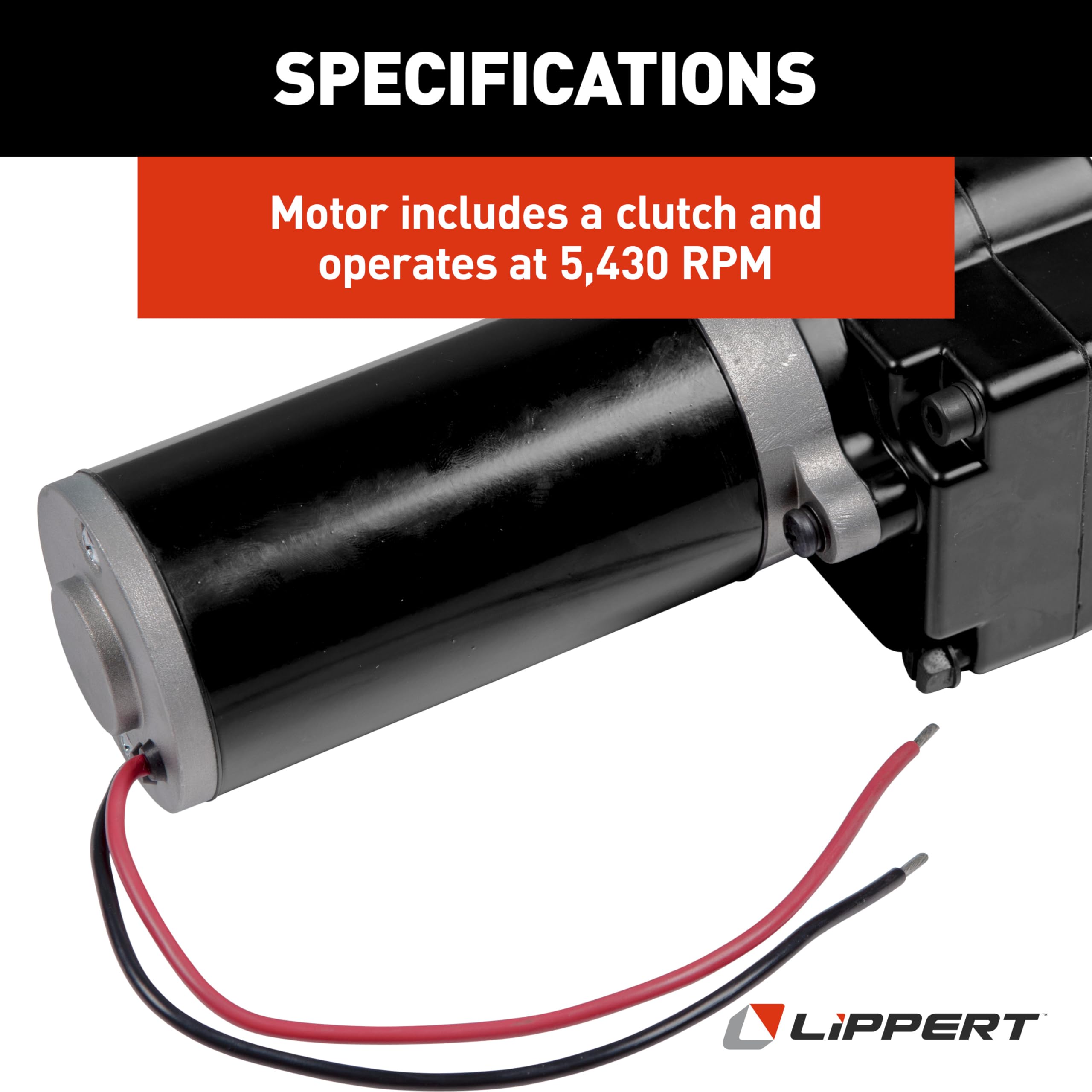 Lippert Replacement Ground Control 2.0 RV Electric Automatic Leveling System Heavy-Duty Drive Motor with Clutch, 5,430 RPM - 241795