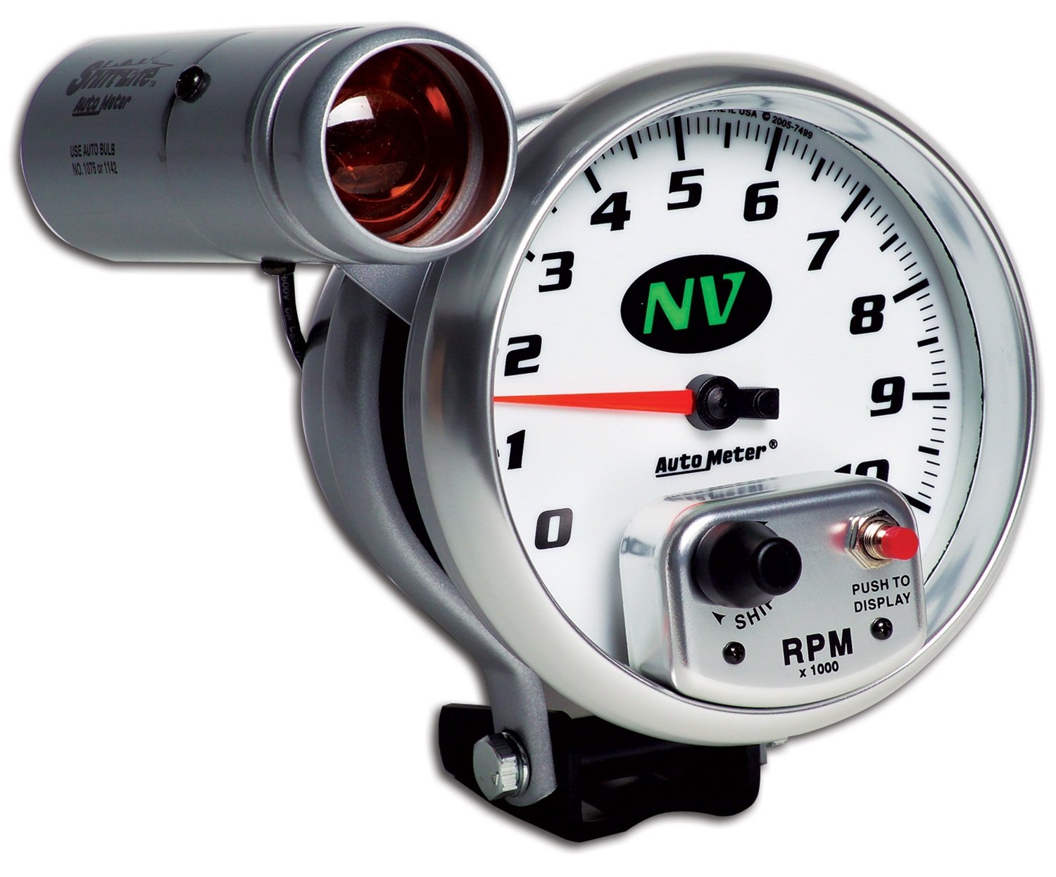 Auto Meter Shift-Lite 5" 10000 RPM NV Tachometer