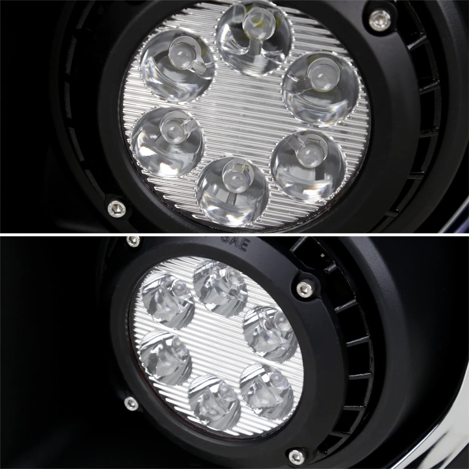 Clear Driving LED Fog Lights SPEC-D TUNING +Built-In LED Bulbs + Switch Compatible with 2015-2018 GMC Sierra 2500HD 3500HD L+R Pair Assembly