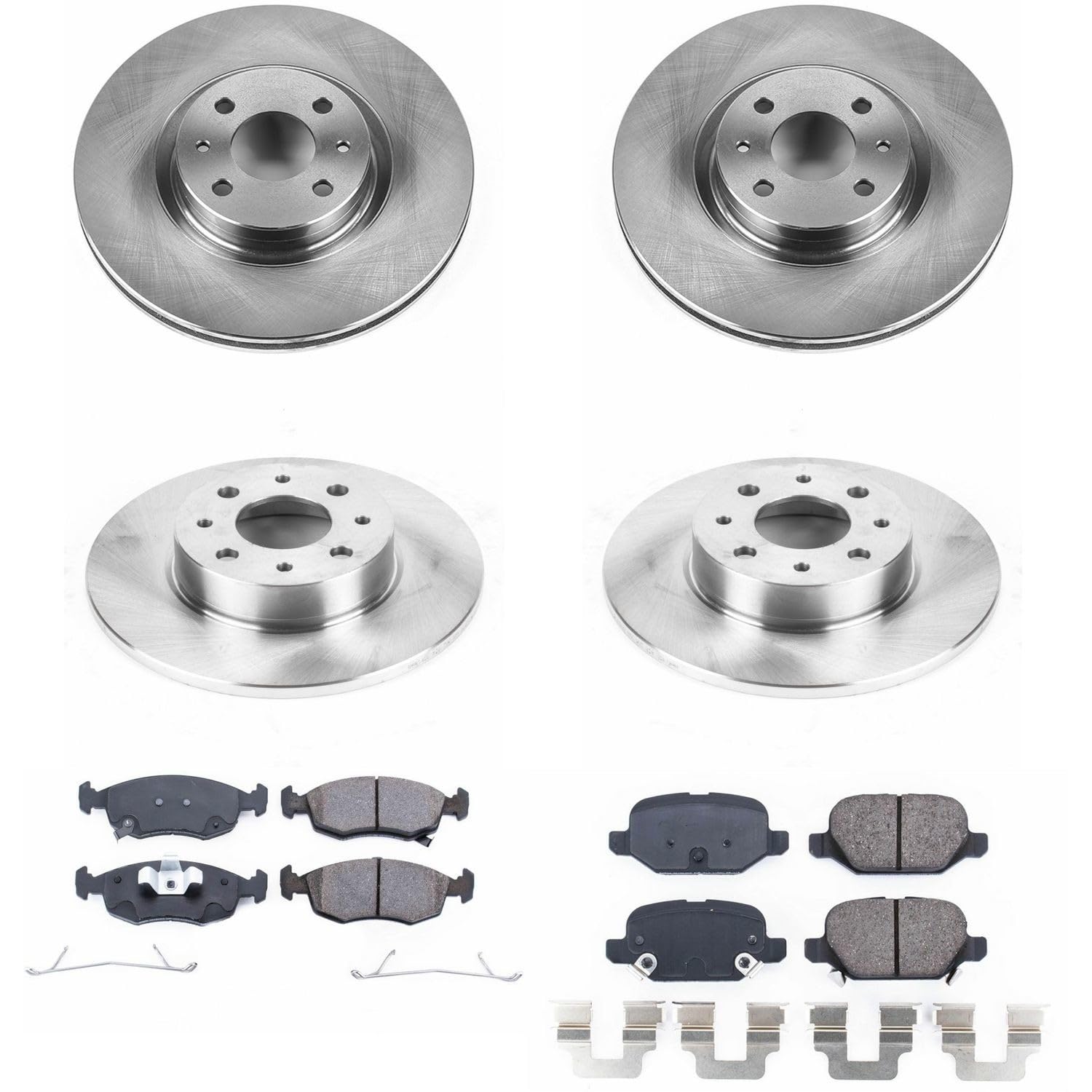 Power Stop KOE7245 Front and Rear Replacement Brake Kit-OE Brake Rotors & Ceramic Brake Pads For Fiat 500 2013-2019 [Model Specific]