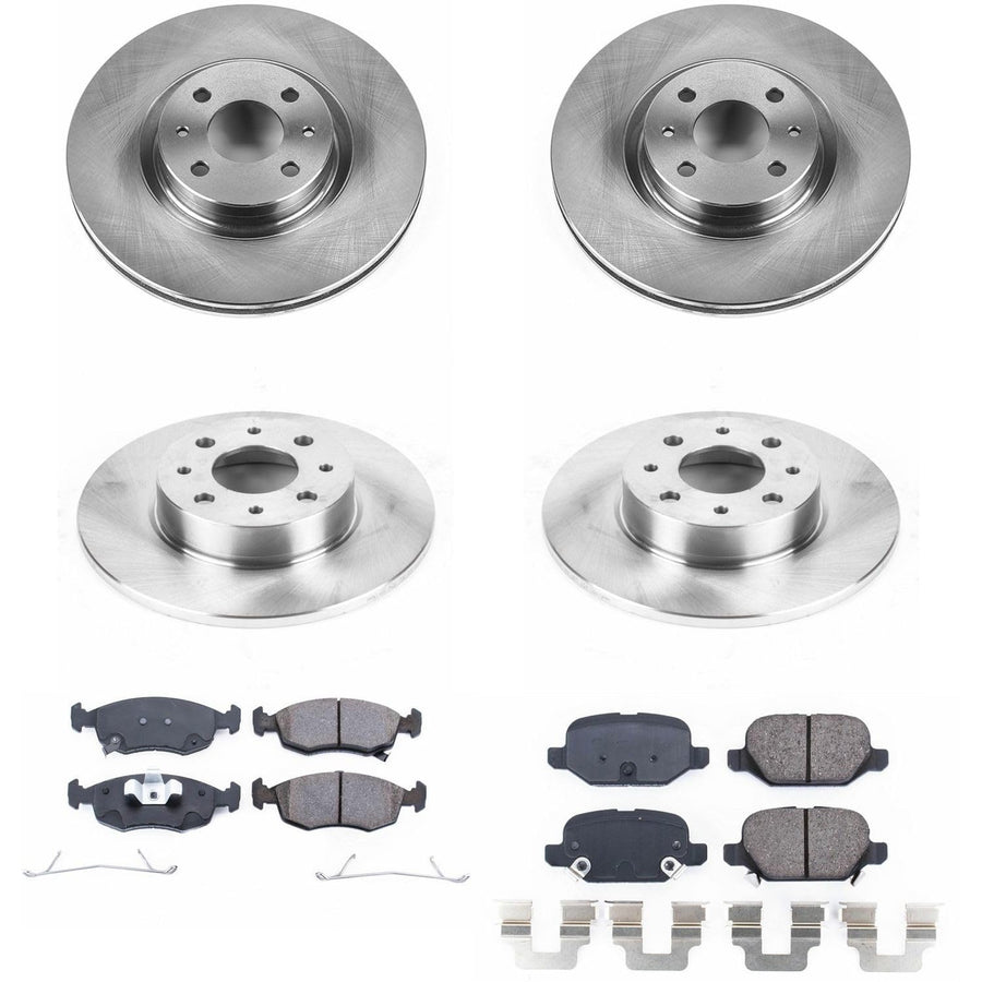 Power Stop KOE7245 Front and Rear Replacement Brake Kit-OE Brake Rotors & Ceramic Brake Pads For Fiat 500 2013-2019 [Model Specific]