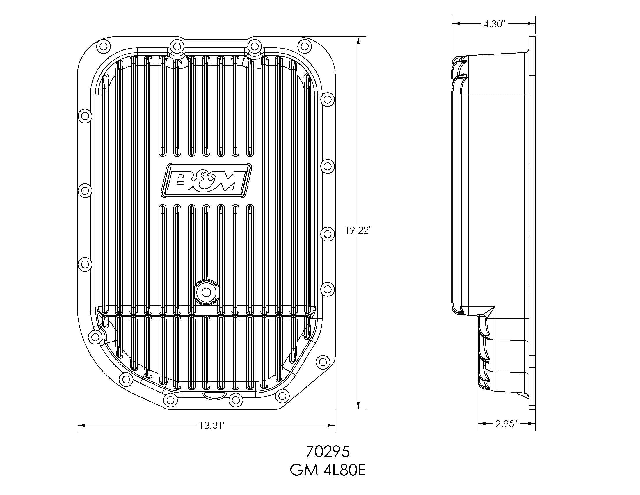 Aluminum Transmission Pan B&M 70295