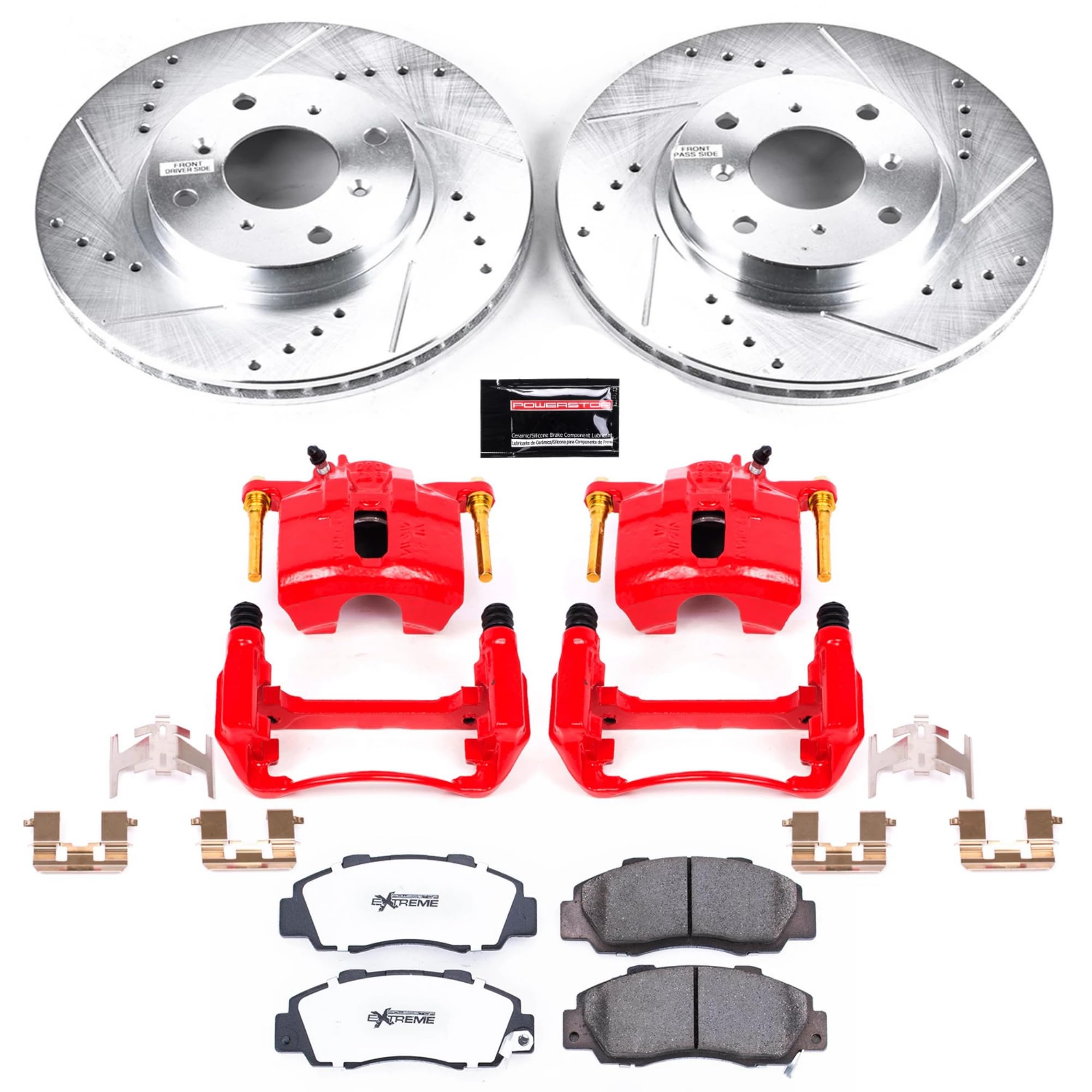 Power Stop KC1037-26 Z26 Street Warrior Front Brake Kit For Honda Prelude Honda 1993-1996 [Model Specific]