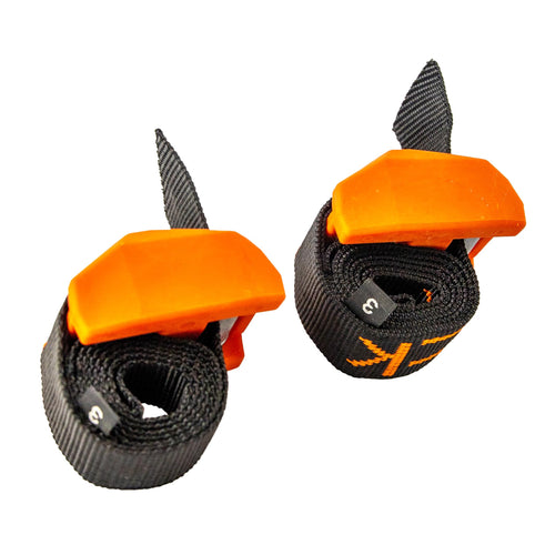 Cam Straps YakAttack 2 Pack – 3' x 1" | Heavy Duty Polyester Kayak Tie Downs | Rubber Buckle Cover | 2 Pack - Black/Orange | Kayak Accessory Built for Marine Use