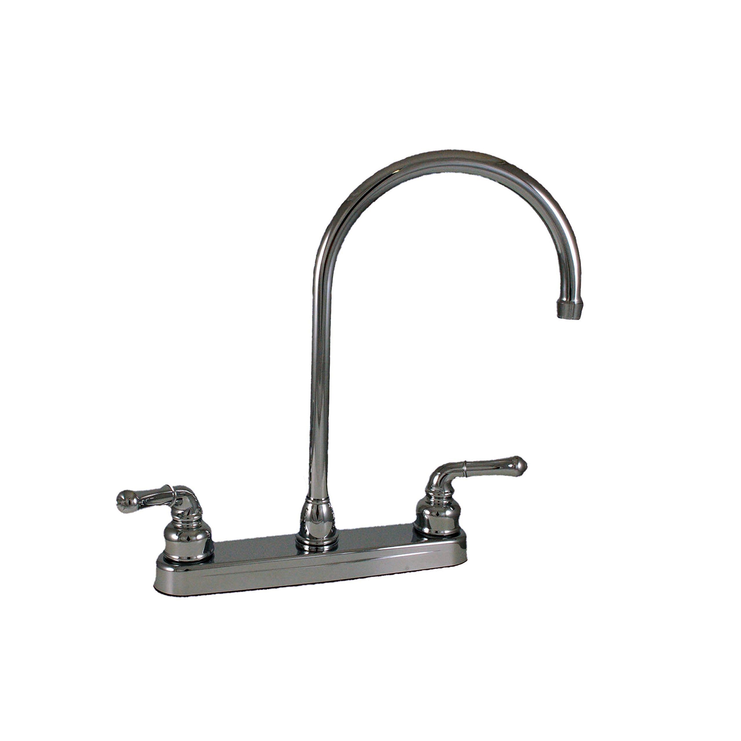 U-YCH800GS Empire Faucets 8" Non-Metallic Kitchen Faucet with Gooseneck Spout & Teapot Handles - Chrome