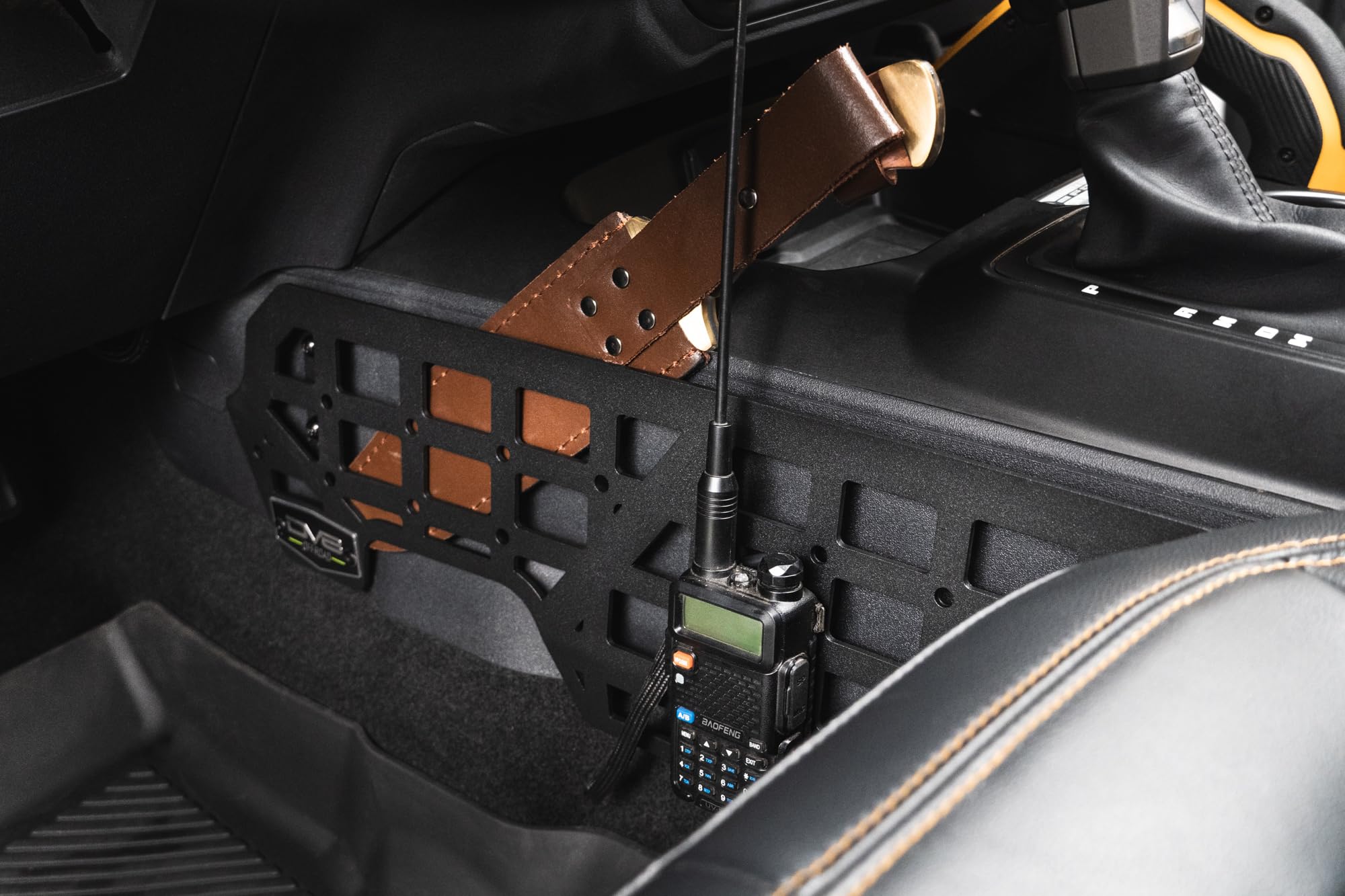 Center Console Molle Panels by DV8 for 2021-2025 Ford Bronco | Quick Access Gear & Accessories Mounts | Durable Steel Construction | Black Powder Coat Finish | Included Driver & Passenger Side Panels