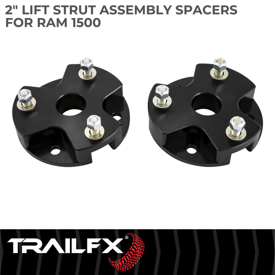 TrailFX Leveling Kit 2 Inch Lift for Ram 1500 2009-2018 Aluminum Strut Assembly Billet Spacers with Installation Hardware TrailFX D20LL7