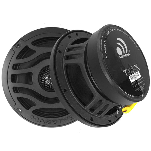6.5” Marine Coaxial LED Speakers Massive Audio T65X | 120W RMS / 240W Max, IP65 Waterproof, RGB LED Lighting, UV Resistant, High-Fidelity Audio for Boats, UTV & Outdoor Systems
