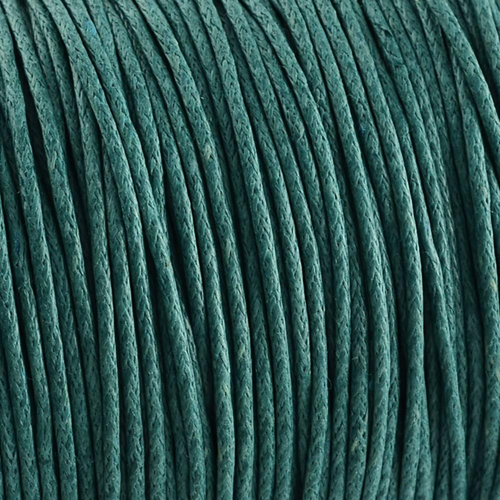 Waxed Cotton Thread JEWELEADER 100 Yards, 1mm Waxed Beading String Cord for Jewelry Bracelet Making Macrame Crafting DIY Leather - Teal