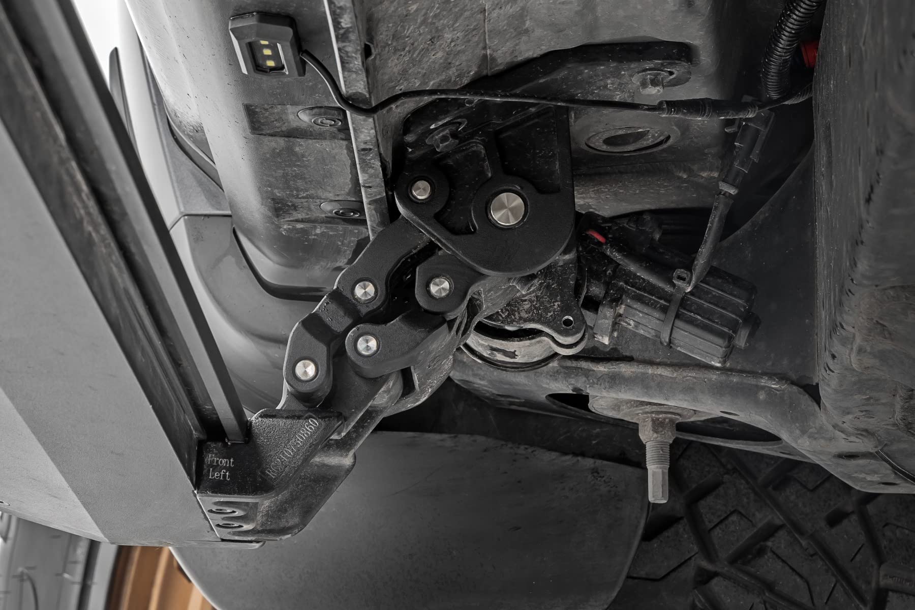 Rough Country Power Running Boards for 4Runner Toyota (2010-2024) - Dual-Motor Electric Retractable Side Steps with LED Powerstep Lights