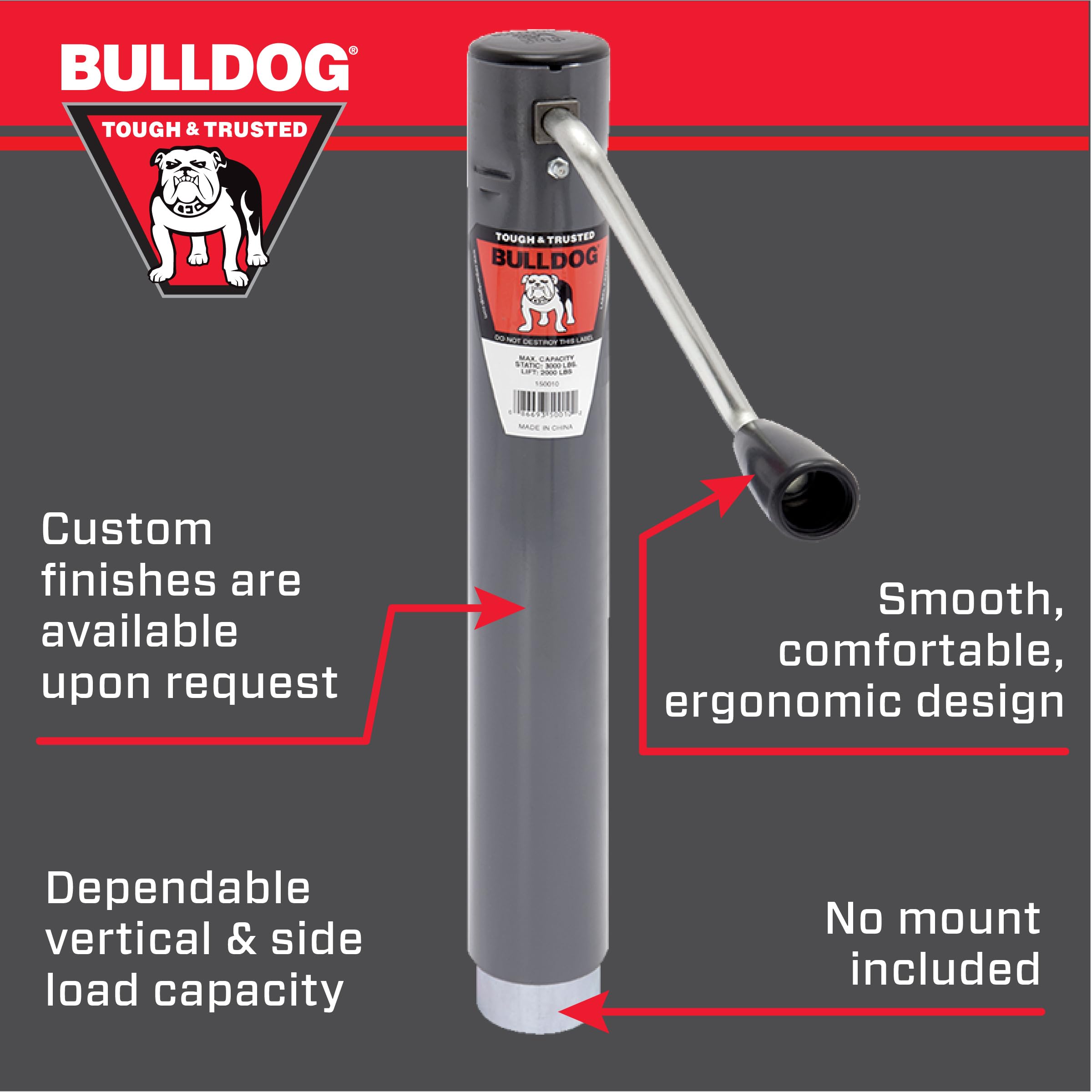 150010 BULLDOG Round Trailer Jack