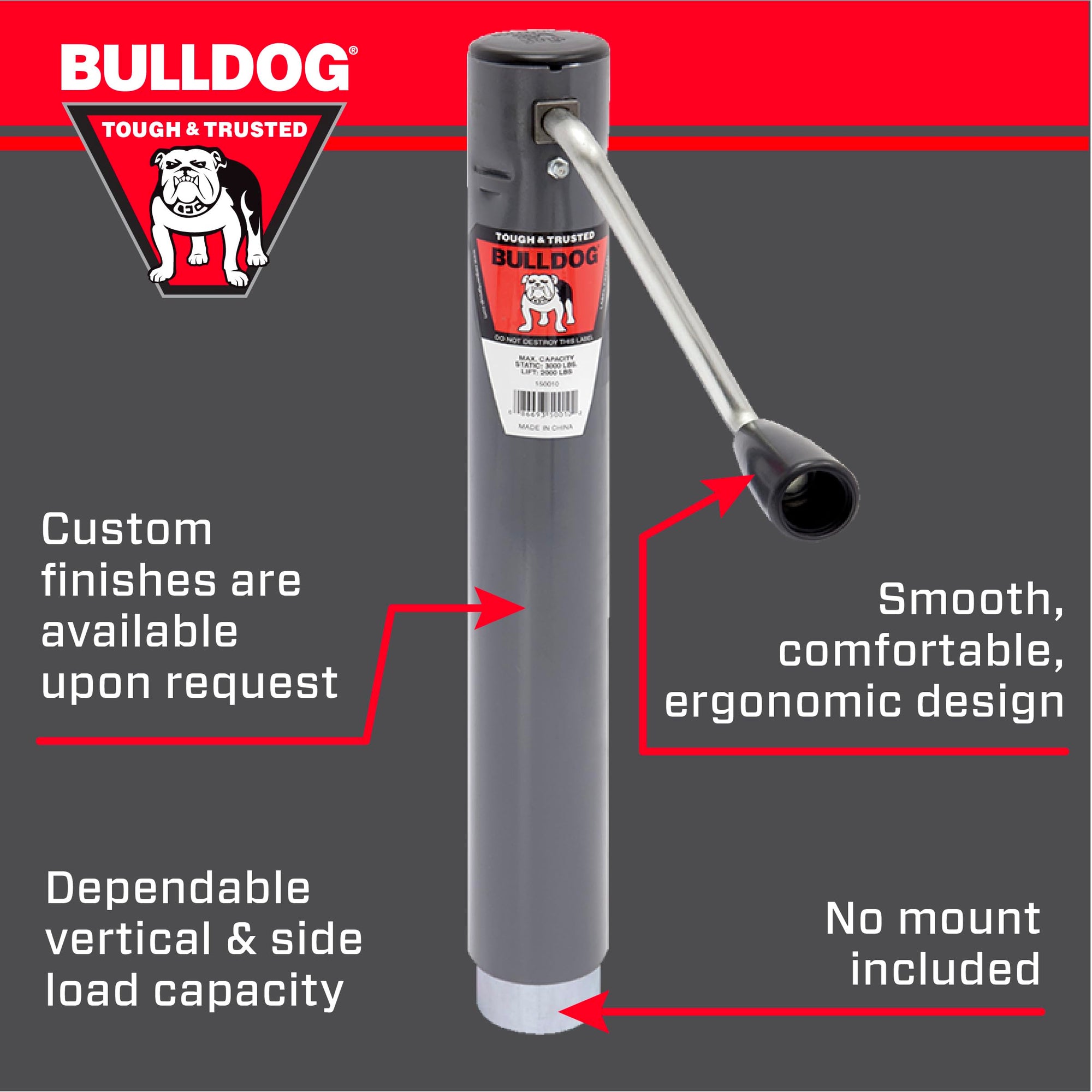 150010 BULLDOG Round Trailer Jack