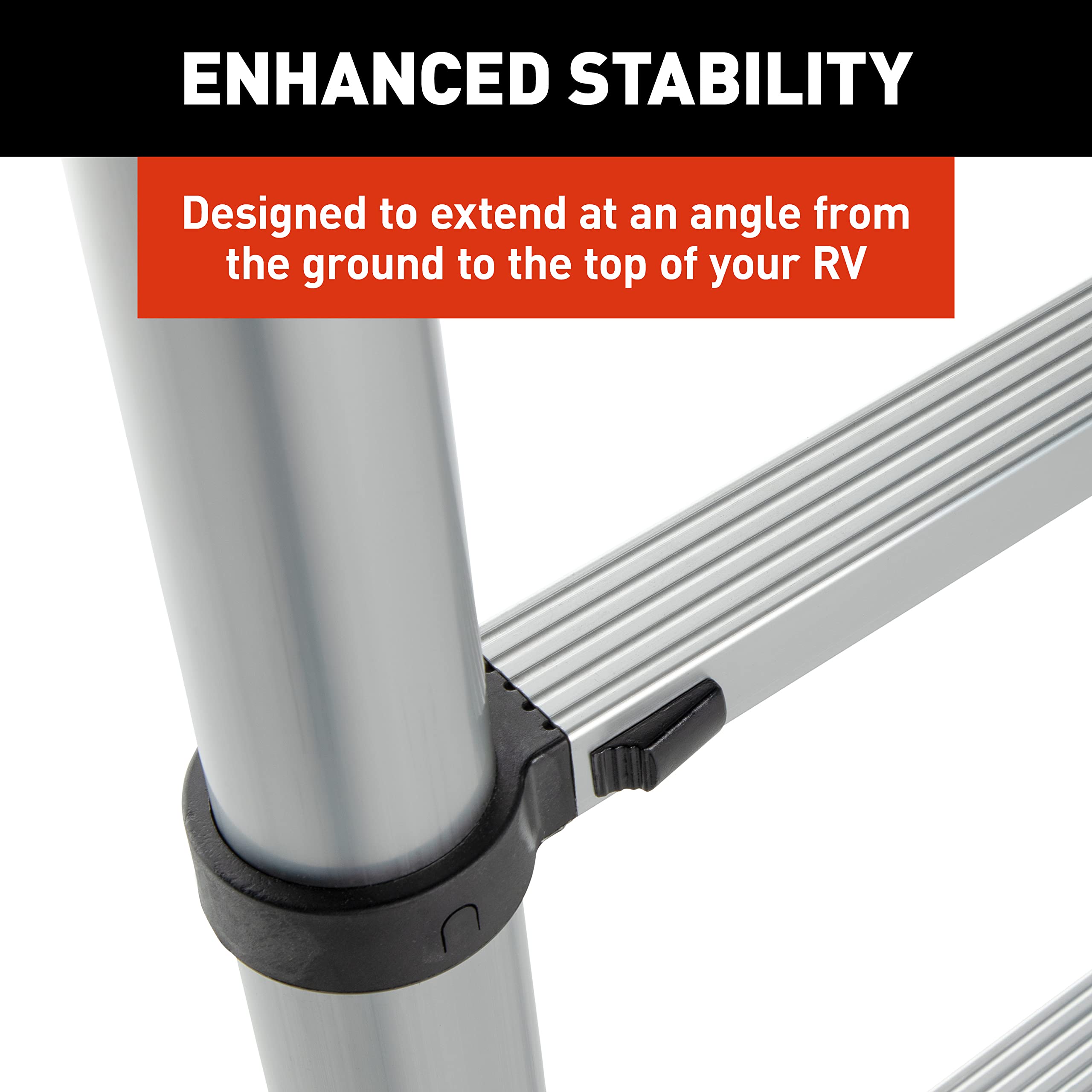On-The-Go Ladder Lippert Components Telescoping Ladder for 5th Wheel RVs, Travel Trailers and Motorhomes