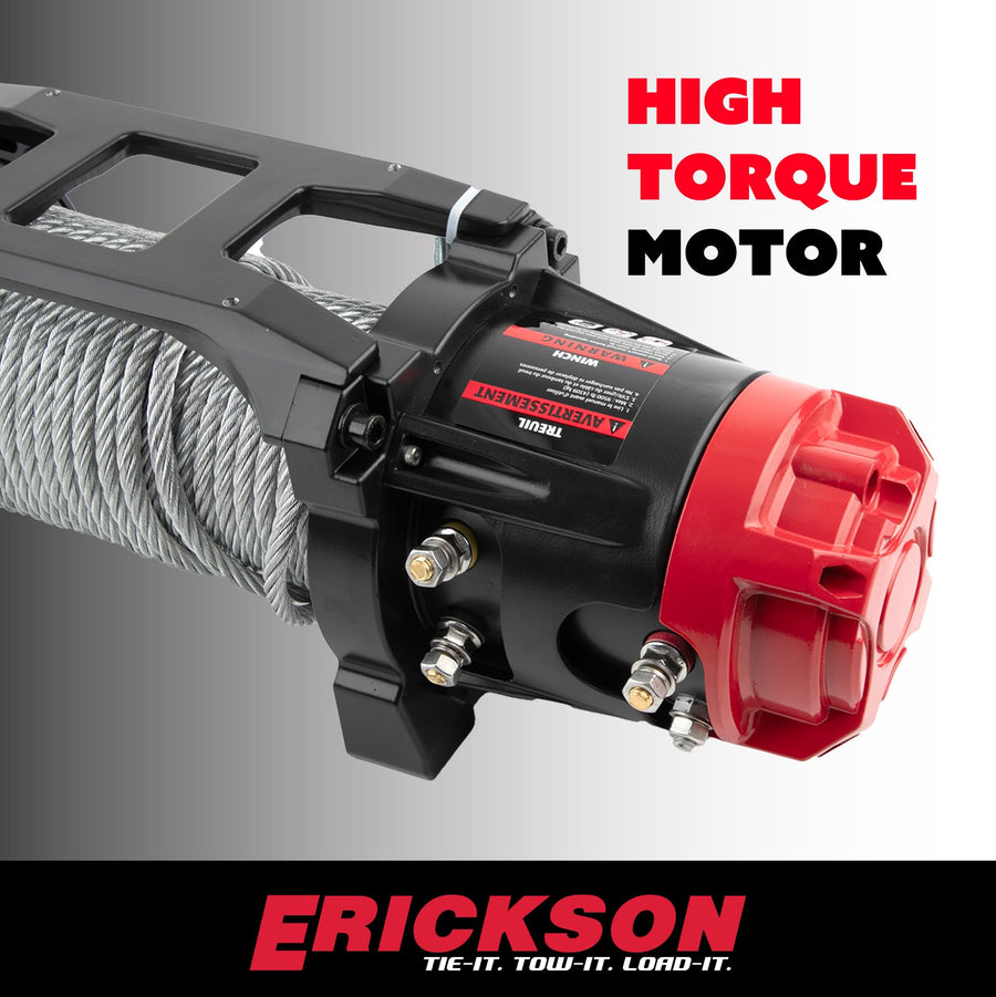 12V Waterproof Electric Winch 9500lb with Steel Cable and Wired or Wireless Remote, Ideal for Trucks Heavy Duty Vehicles and Trailers