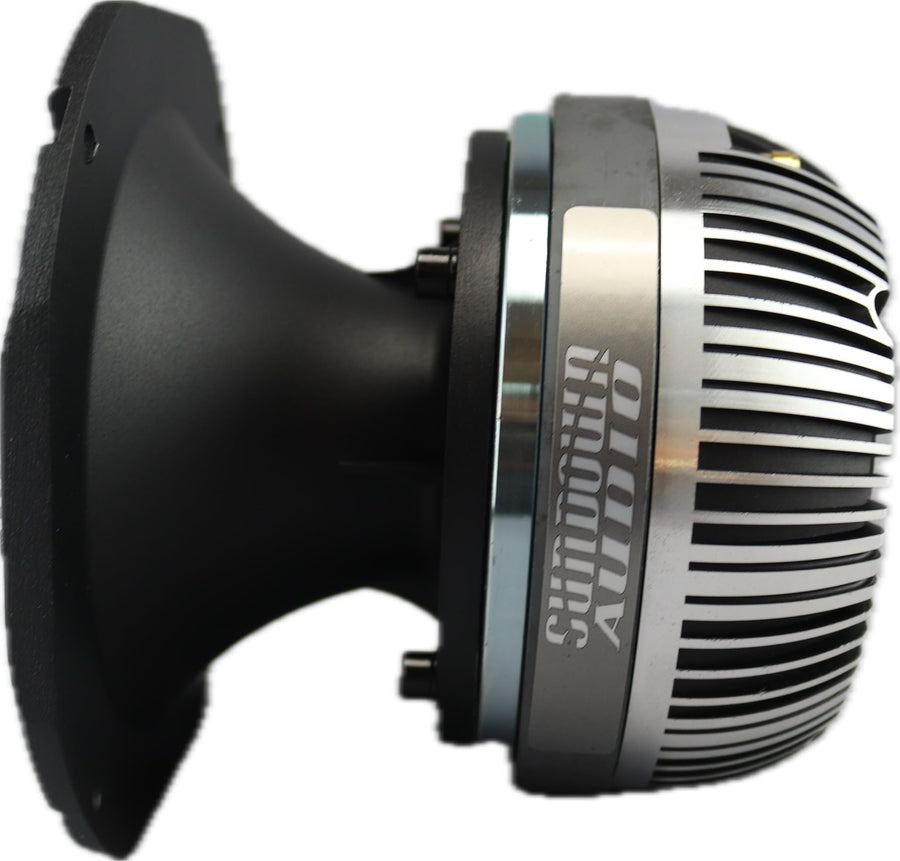 2" Throat Sundown Audio SHFST Super Horn Driver - 80W RMS (160W Program) 4 Ohm Ferrite Compression Driver - Titanium Diaphragm, Die-Cast Aluminum Horn - 115dB Sensitivity - 1-20kHz