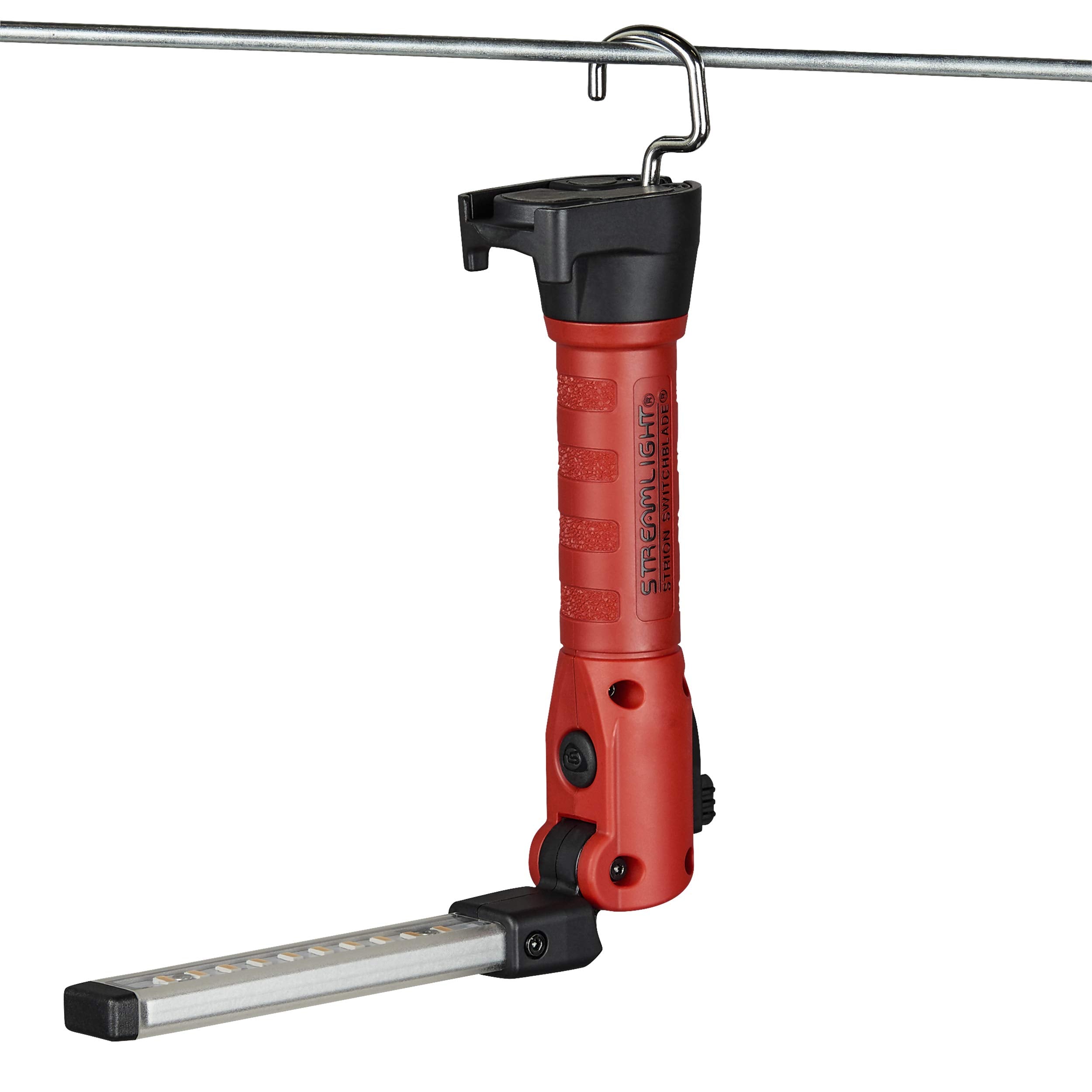 Streamlight Strion 74854 Switchblade 500-Lumen Rechargeable Compact Multi-Function LED Work Light with Color-Rite Technology and AC Piggyback Charger, Red