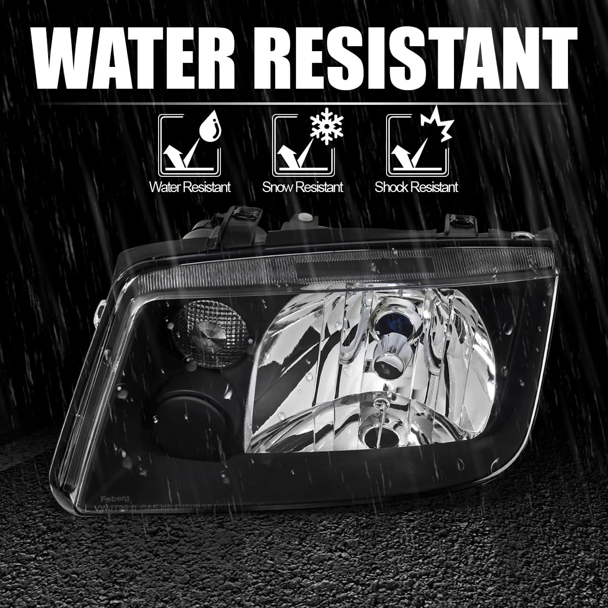 Black SPEC-D TUNING Headlights w/o Built-in Fog Lights Compatible with 1999-2005 Volkswagen Jetta Bora Mk4 1999-2005 L+R Pair Head Light Lamp Assembly