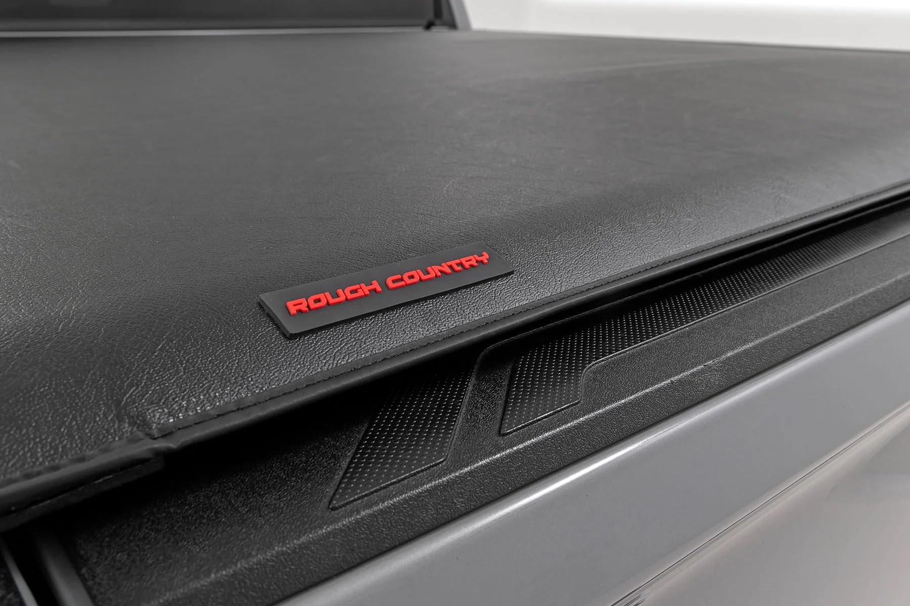 Soft Roll-Up Truck Bed Cover Rough Country for Toyota Tundra (2007-2021) - Fits 6'7 Bed, Weather-Resistant Tonneau Cover