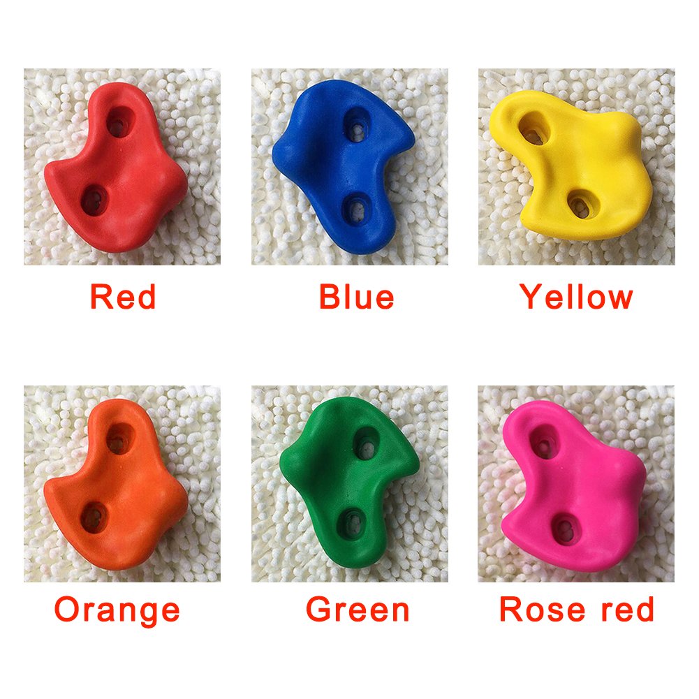 Kids Children ck Climbing Wood Wall Stones Hand Feet Holds Grip Kits Stock(Yellow)