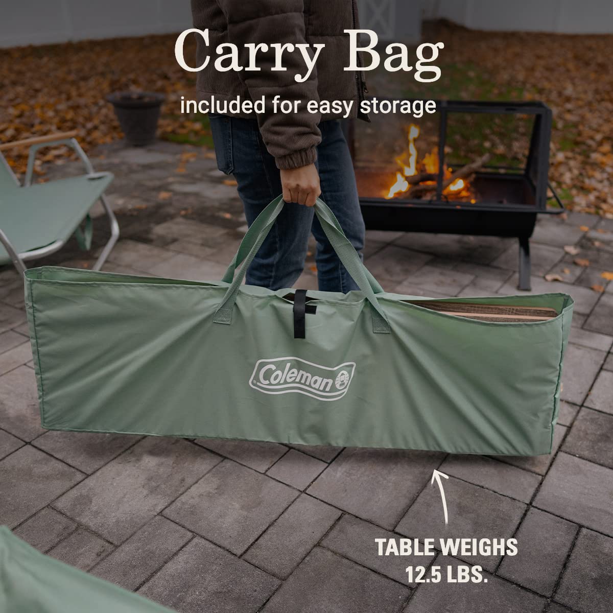 Coleman Premium Living Collection Outdoor Furniture Assortment, Lightweight & Weatherproof Chair, Table, Cot, & Bench for Backyard Patio or Campsite with Carry Bags & Handles