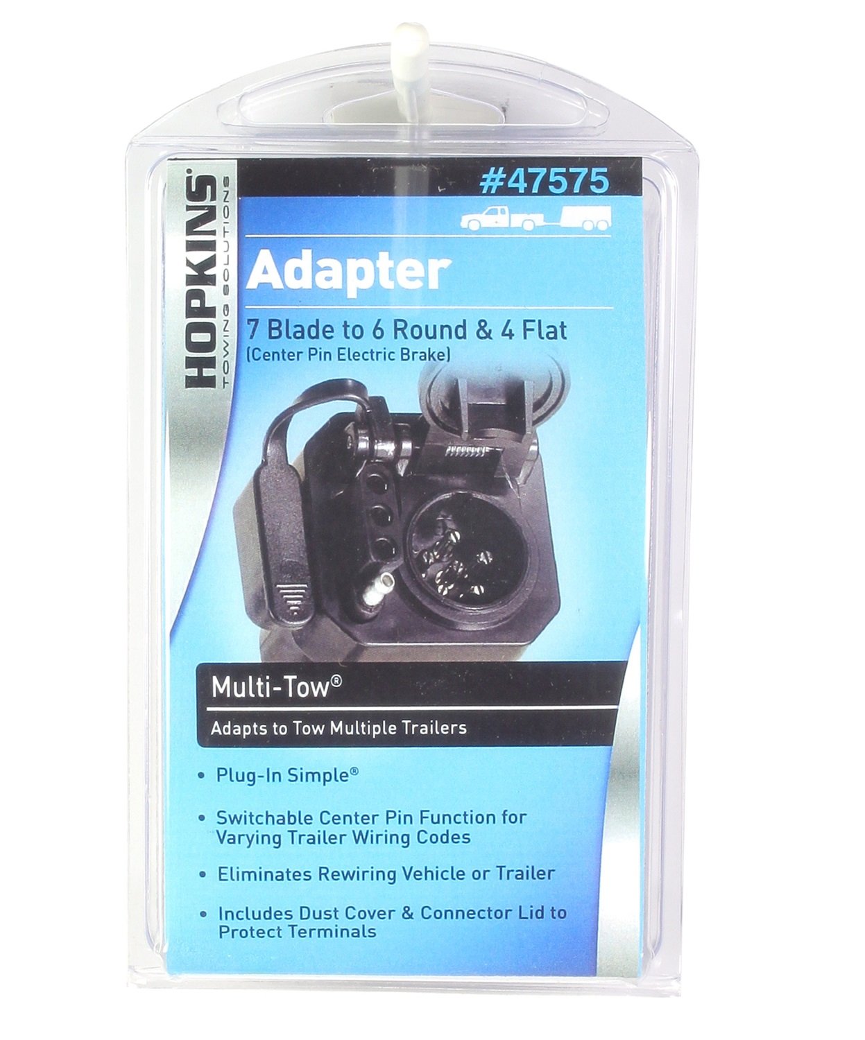 Multi-Tow Hopkins Towing Solutions 47575 7 Blade to 6 Round and 4 Flat Adapter