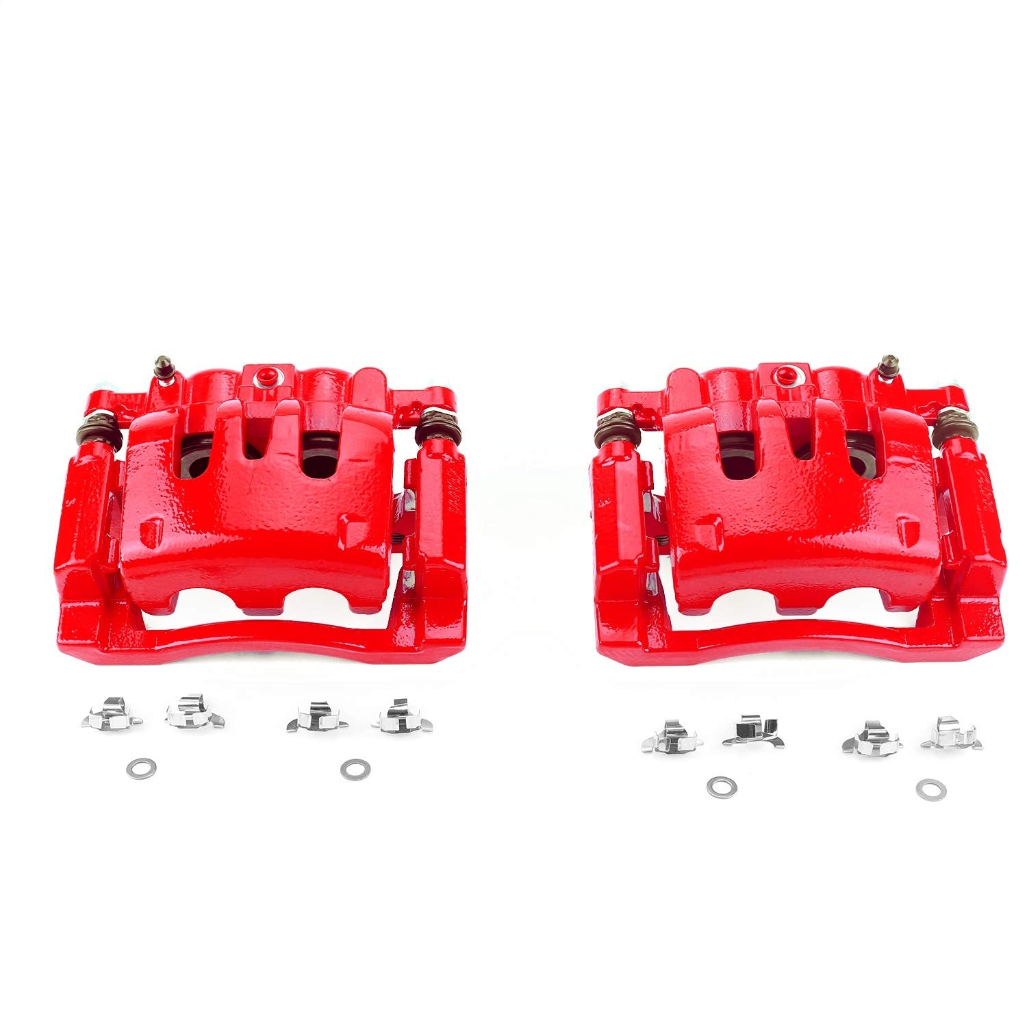 Caliper Set Power Stop For Ford F-250 Super Duty 2008-2012, Ford F-350 Super Duty 2007-2011 [Model Specific] Rear Pair of High-Temp Red Powder Coated Calipers S5076