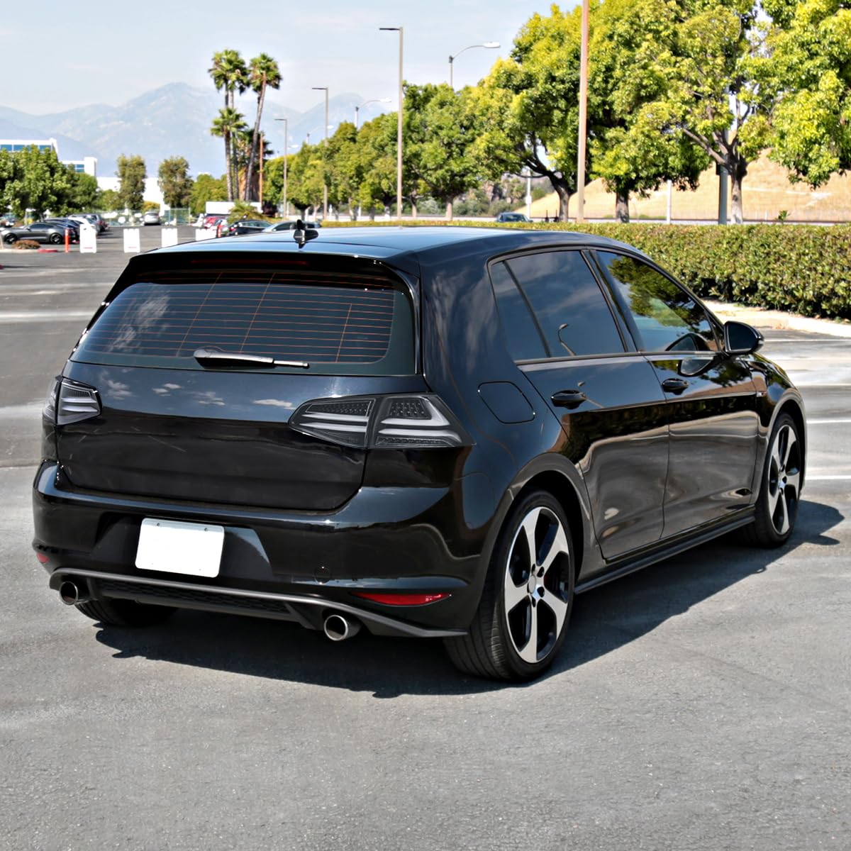 Black LED Bar Tail Lights SPEC-D TUNING Compatible with 2015-2017 Volkswagen Golf GTI Models, Left + Right Pair Assembly