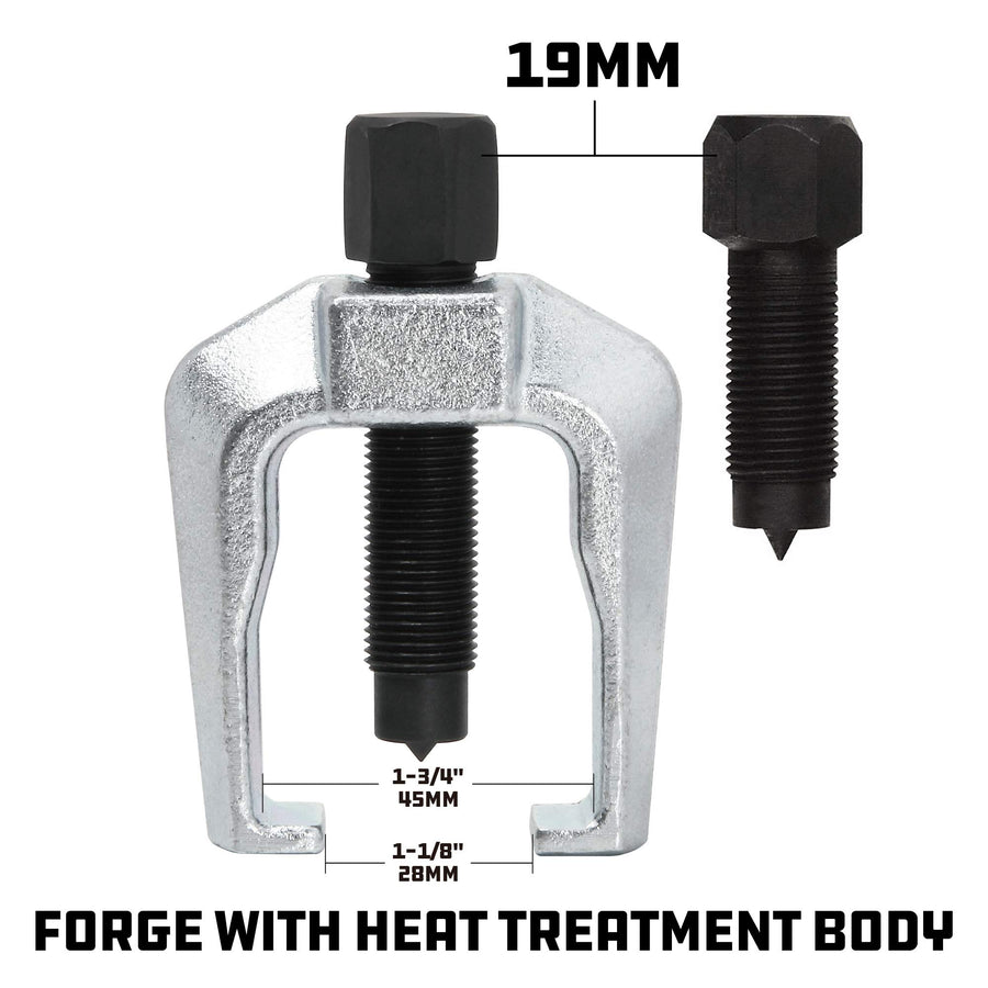 1-1/8-Inch (28MM) Powerbuilt Tie Rod End and Pitman Arm Puller, 2 Piece Press Screw, Drop Forged and Heat Treated, Chrome Vanadium made - 648692