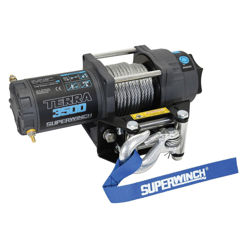 Winch SUPERWINCH 3500 lbs Roller Fairlead 32ft Steel Rope