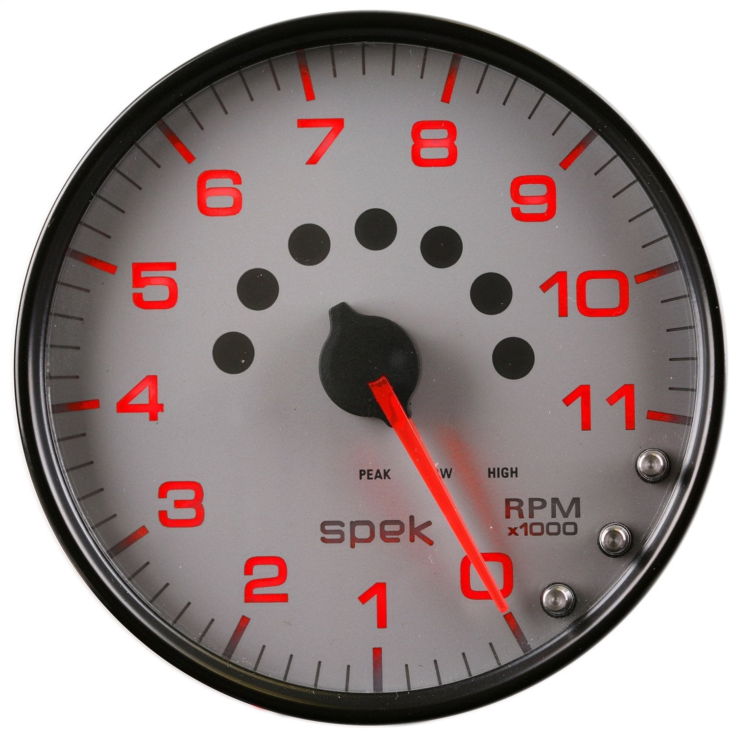 Gauge, AUTO METER P23922, Tachometer, 5", 11K RPM, W/Shift Light & Peak Mem, Silver/Black, Spek-Pro