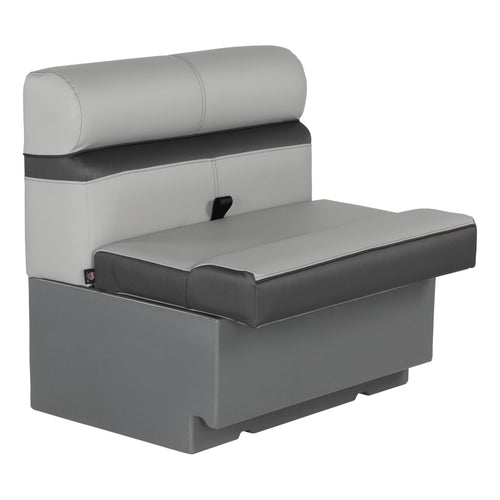 Rockport Series Lippert 30" Straight Pontoon Bench Seat, Measures 30" L x 26" W x 30" H, Marine-Grade Vinyl, High-Density Foam, Easy Installation, Fits Most Pontoons, River Rock – 20221094074