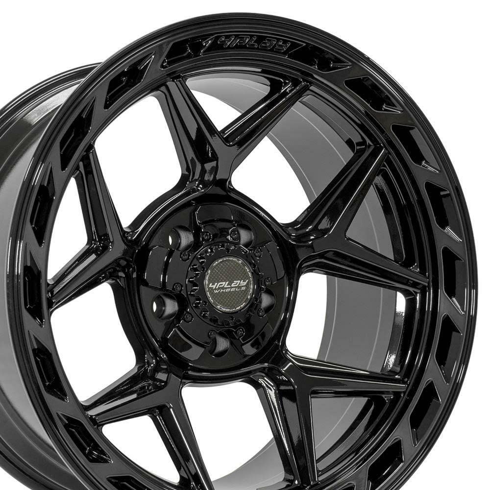 4PLAY Wheels 4P55-20100-5D55-18BBT Painted Brushed Black Wheel (20 x 10. inches /5 x 127 mm, -18 mm Offset)