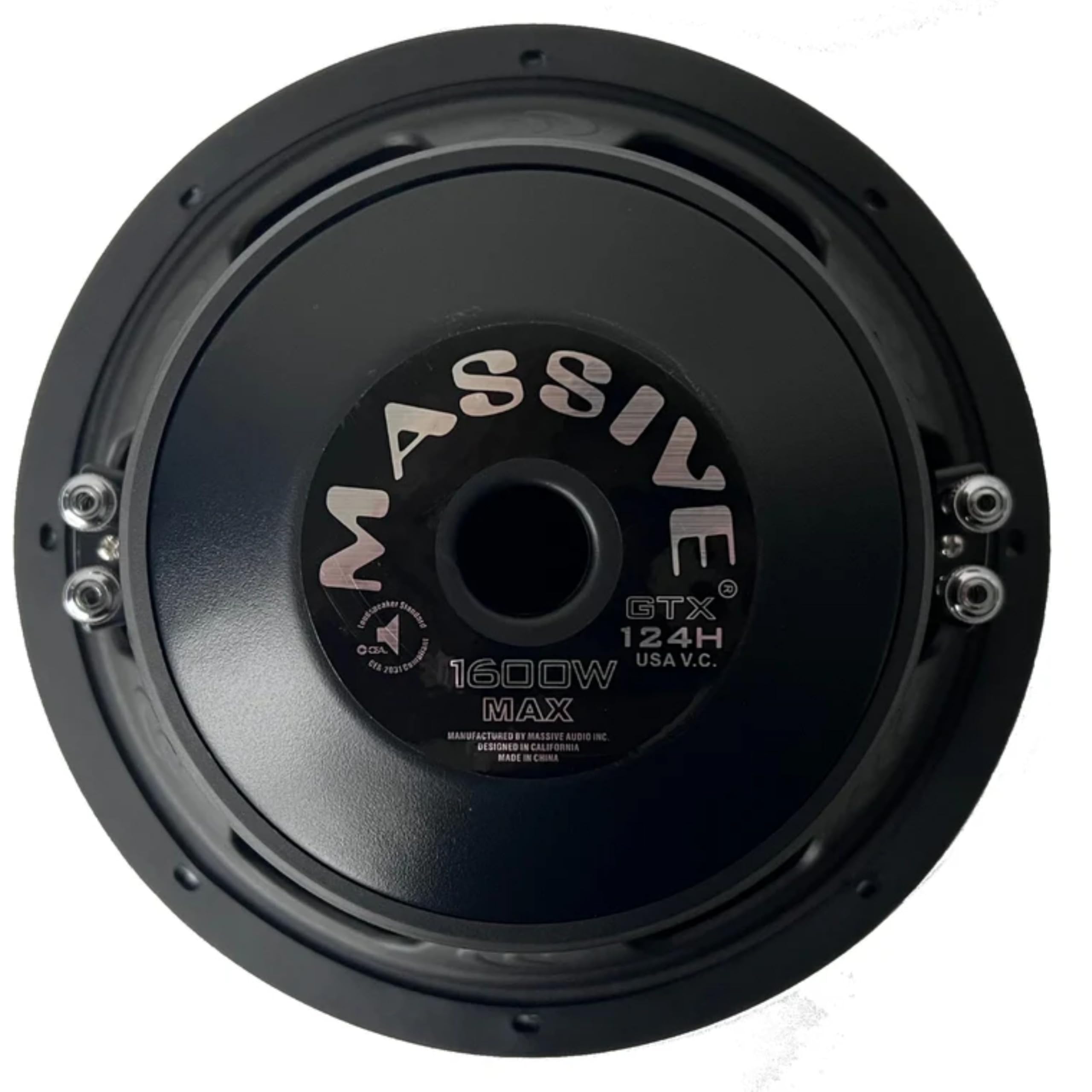 GTX124H Massive Audio - 12" 800 Watts RMS / 1600w MAX Dual 4 Ohm Subwoofer for Controlled deep bass
