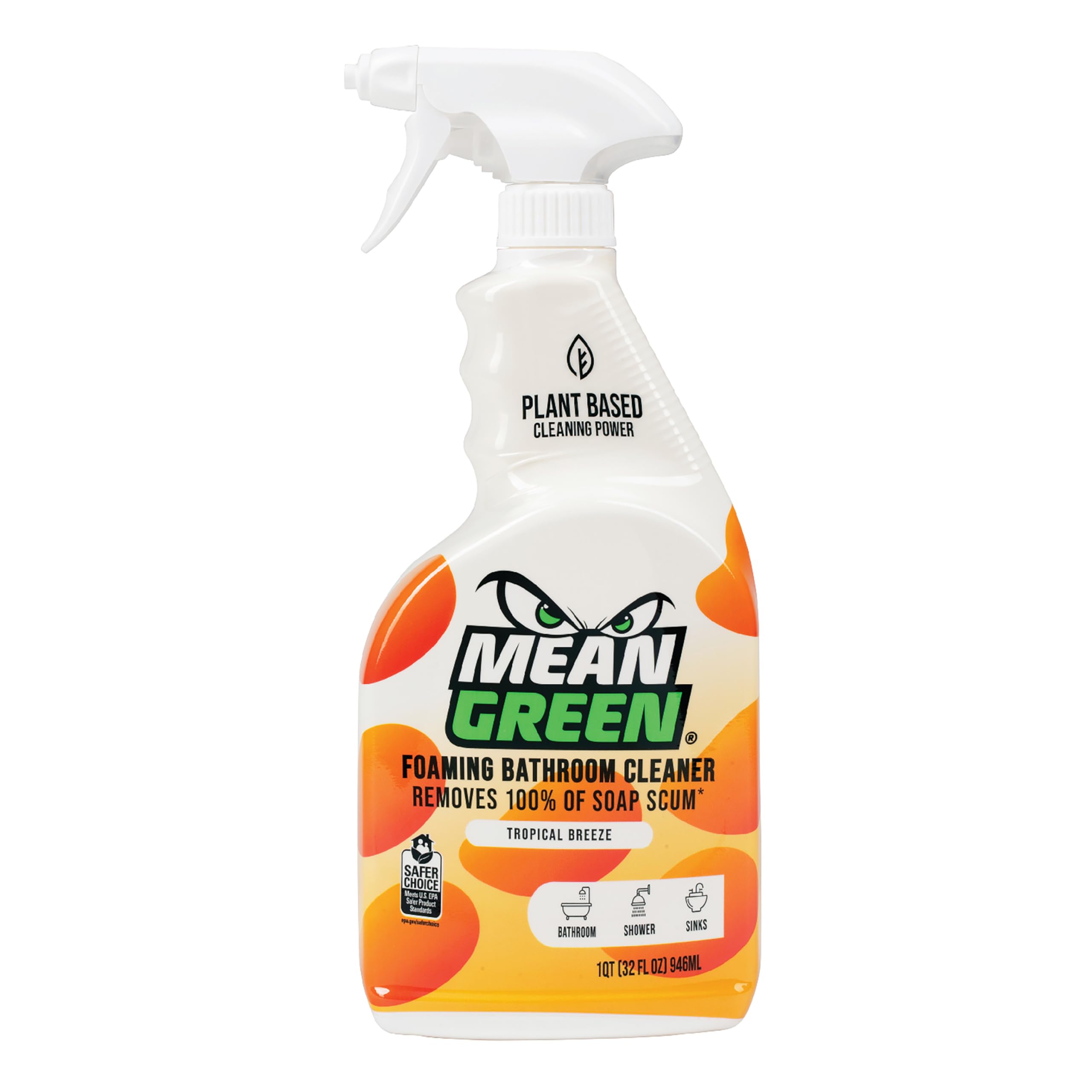 Bathroom Cleaner Mean Green Non-Concentrated Ready-to-Use, Tropical Breeze, 32 Ounce