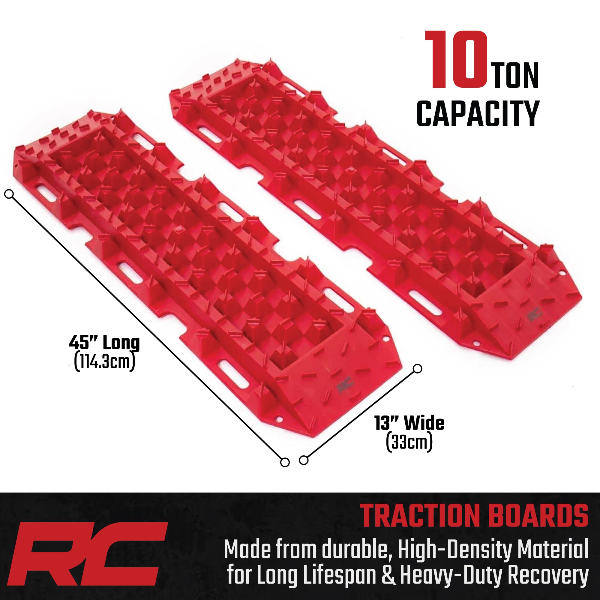 Deep Studded Rough Country Traction Boards | 45" Long x 13" Wide - 10590