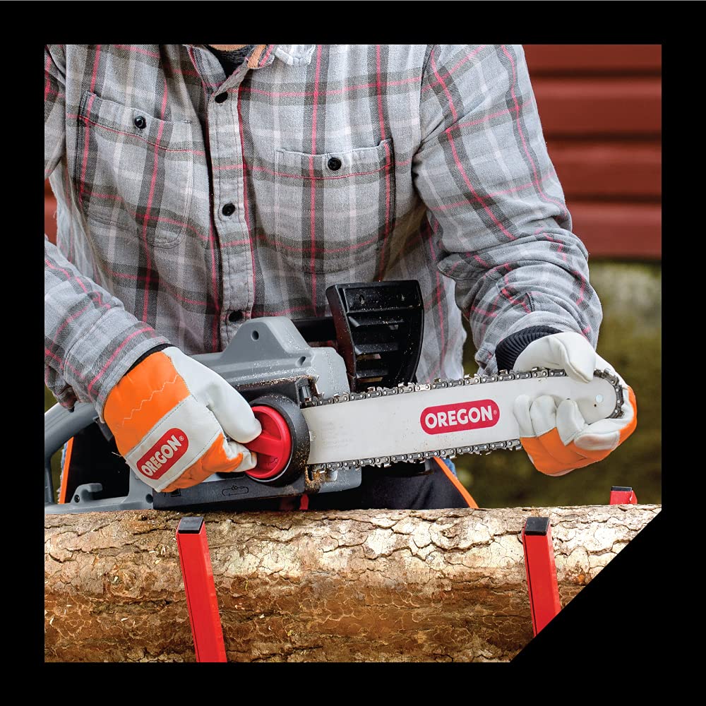 Oregon Left-Hand Chainsaw Protection Leather Gloves – Large (Size 10) (91305L)
