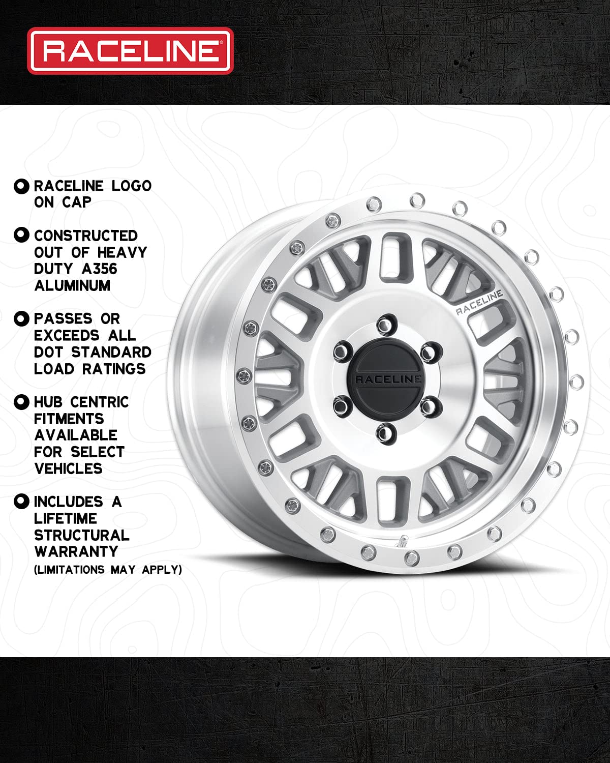 Raceline 951MC RYNO Wheels Machined Cc 17X8.5"6X135 Bolt Pattern 0mm Offset/(4.75"B/S) 6 Spoke Mesh Aluminum Passenger Car Wheels, Full Size Replacement Chrome Car Rims