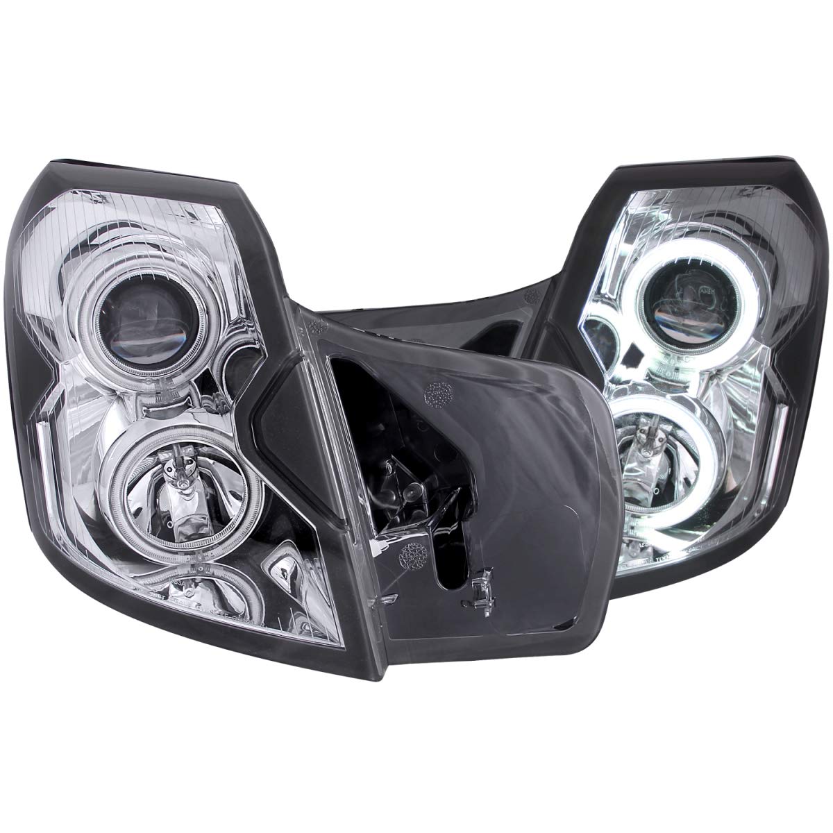 Chrome Halo Anzo USA Projector Headlight with Clear Lens for Cadillac CTS 121418