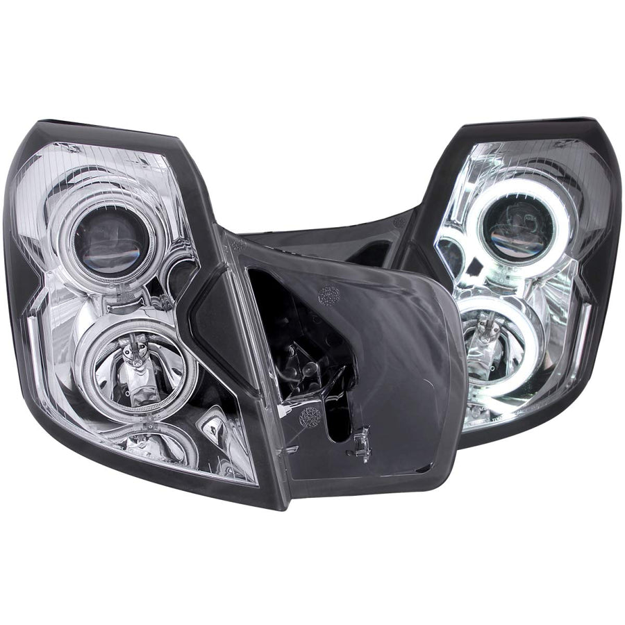 Chrome Halo Anzo USA Projector Headlight with Clear Lens for Cadillac CTS 121418
