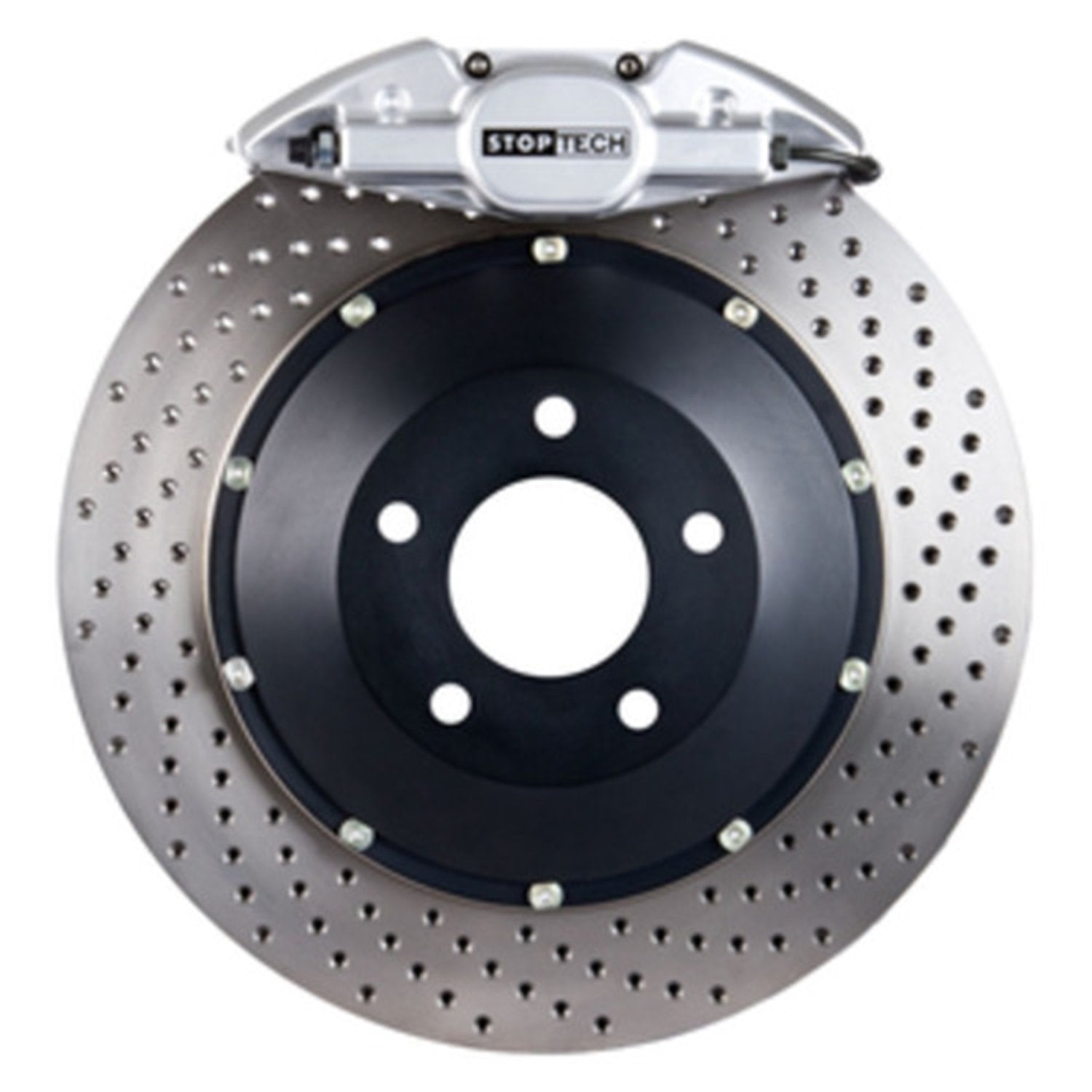 StopTech Big Brake Kit 83.841.002G.62; Blue Caliper, Drilled Two-Piece Zinc Coated Rotor, Front
