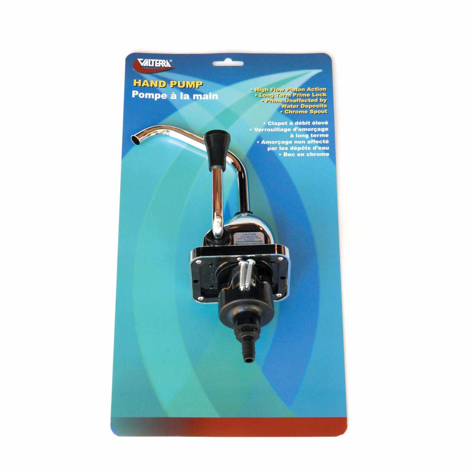 Rocket Hand Pump - Valterra RP800 for RV, Camper Holding Tank Faucet Pump - Chrome