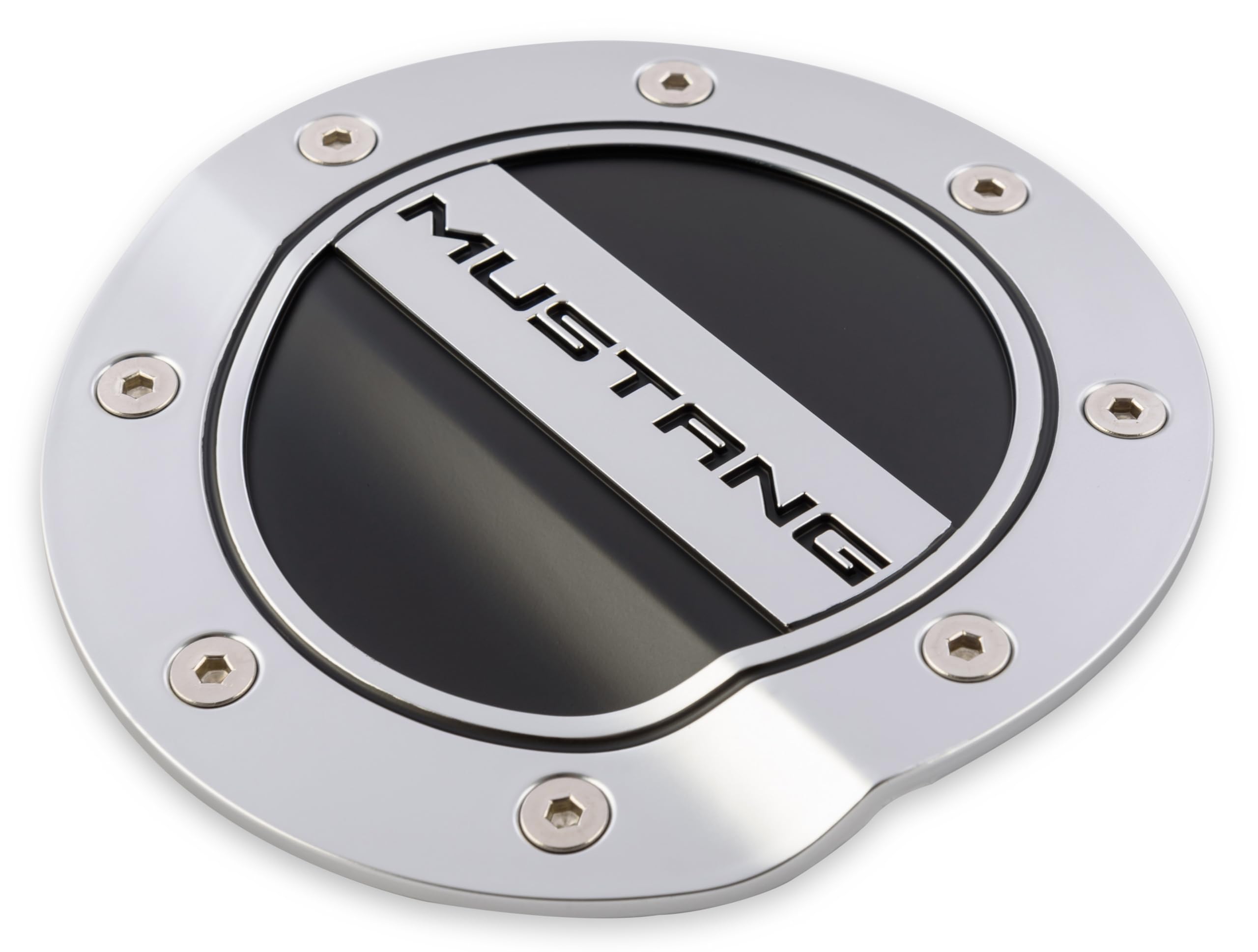 Drake FR3Z-6640526-MS Muscle Cars Fuel Door Comp Series Black/Silver GT Logo